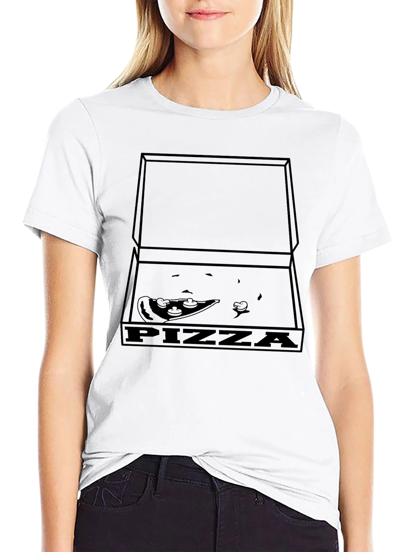 Pizza Box Graphic T-Shirt - Black