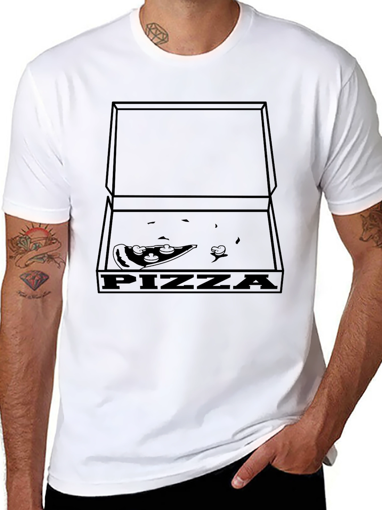 Pizza Box Graphic T-Shirt - Black