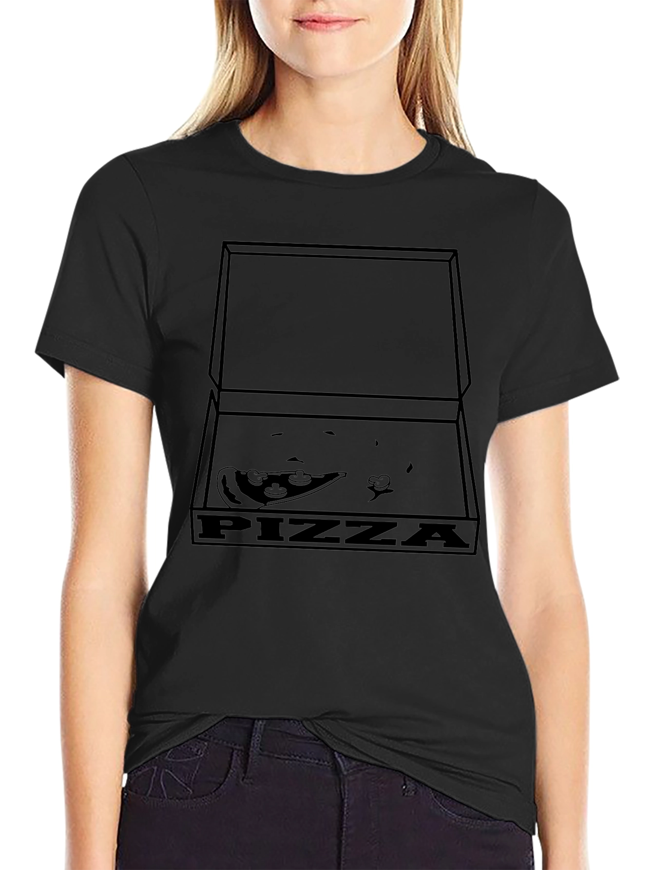 Pizza Box Graphic T-Shirt - Black