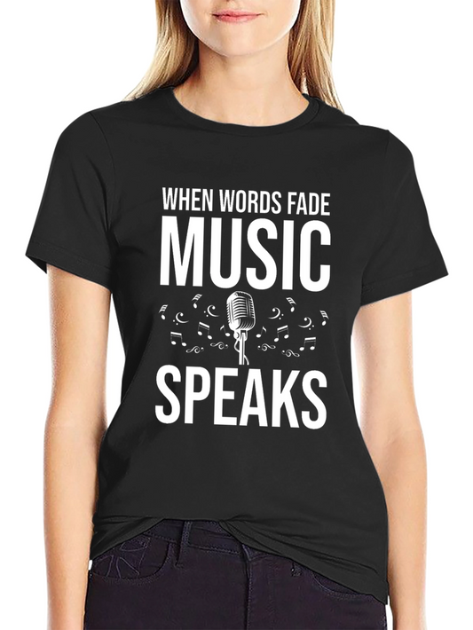 Music Speaks Graphic Tee - Soft Cotton Blend