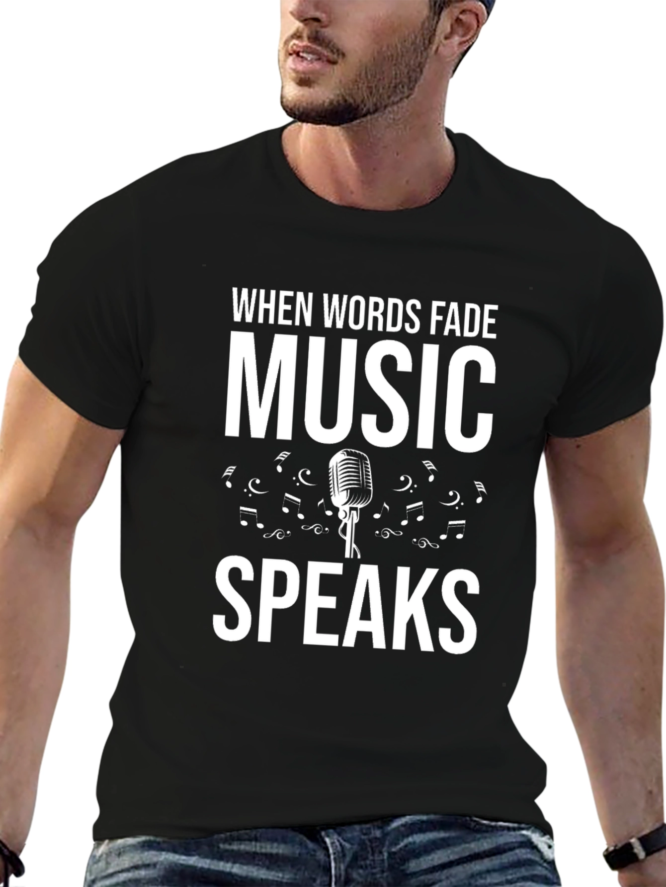 Music Speaks Graphic Tee - Soft Cotton Blend