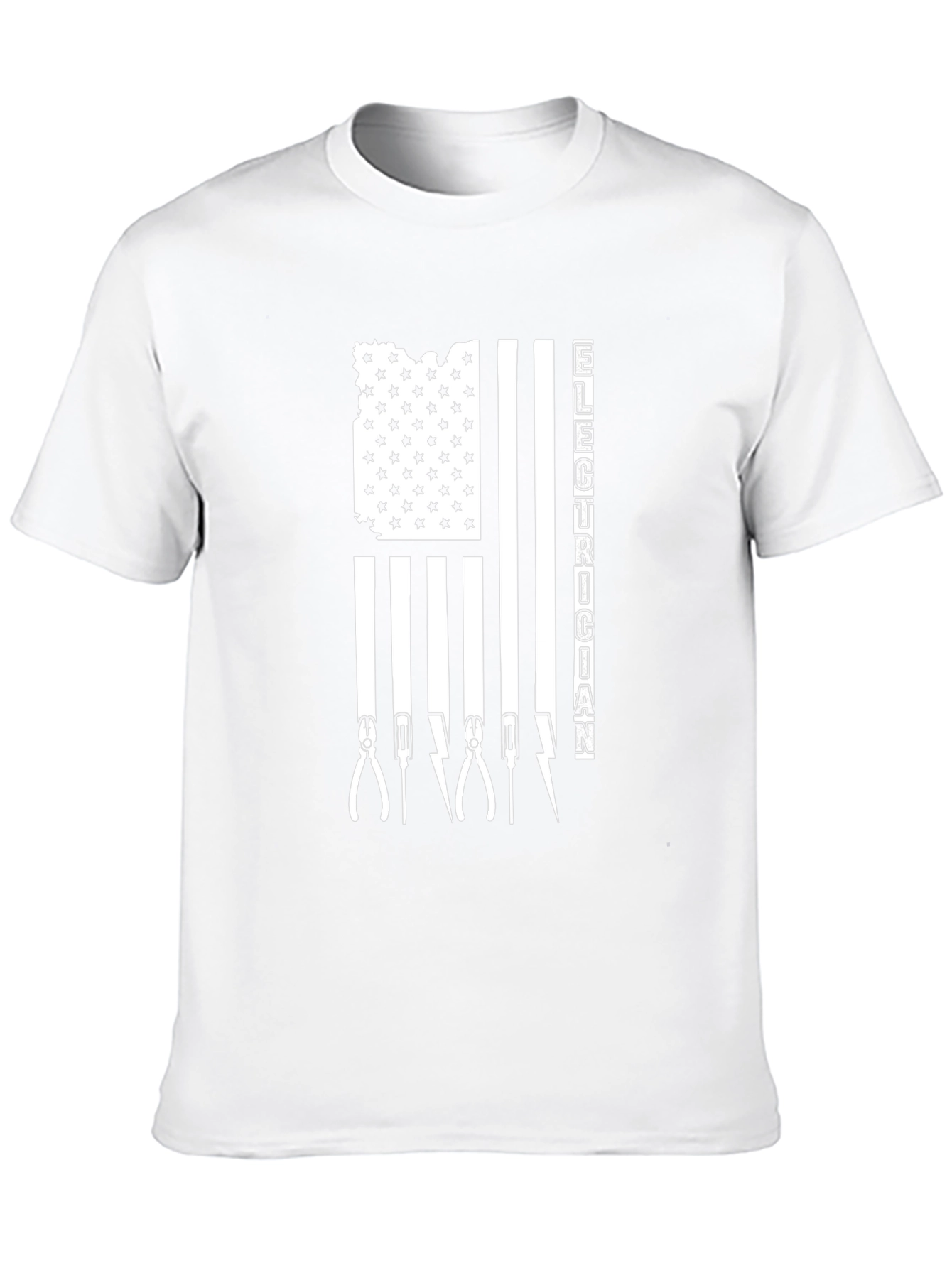 Electrician American Flag Graphic T-Shirt