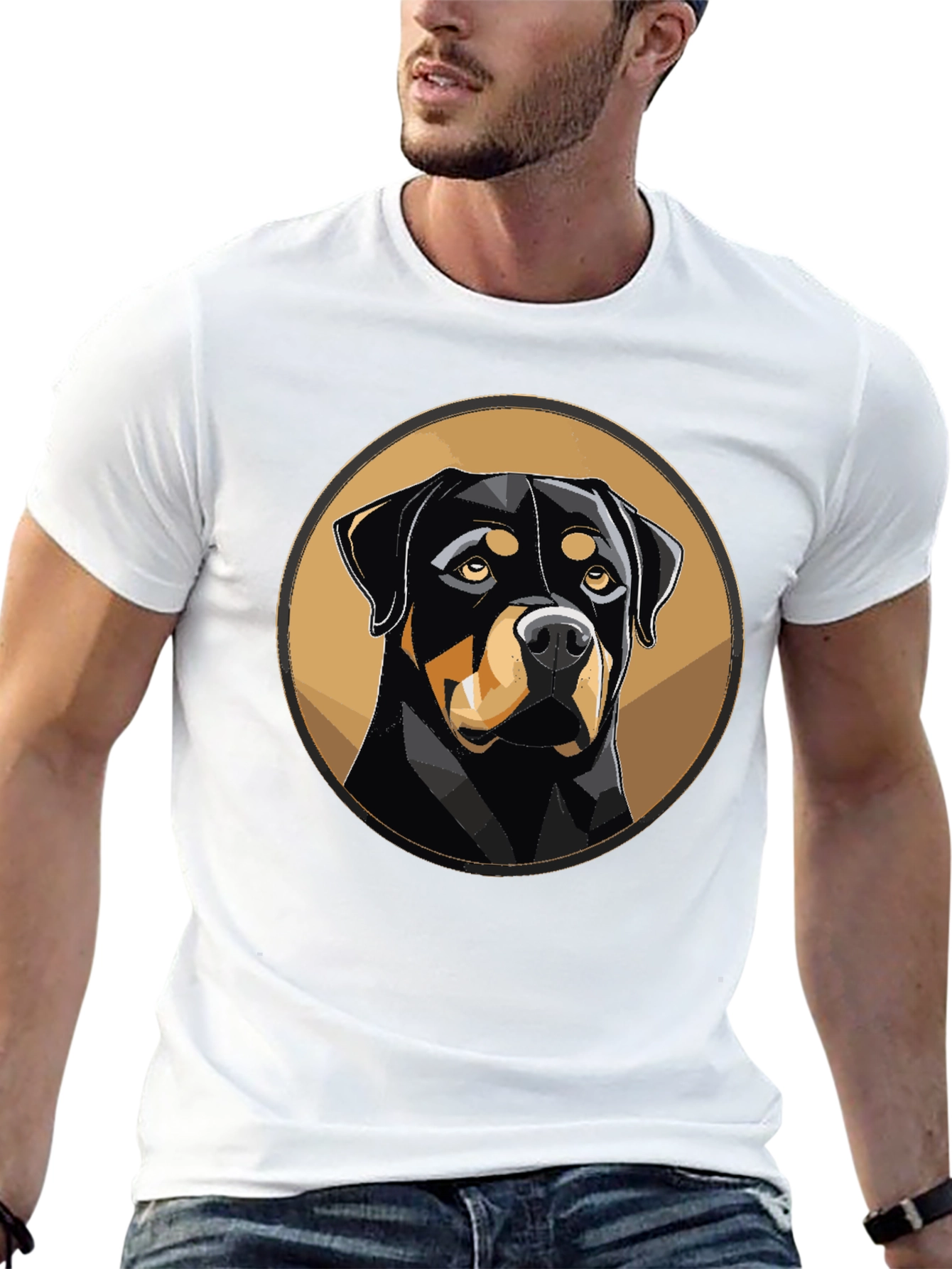 Rottweiler Dog Graphic T-Shirt - Black