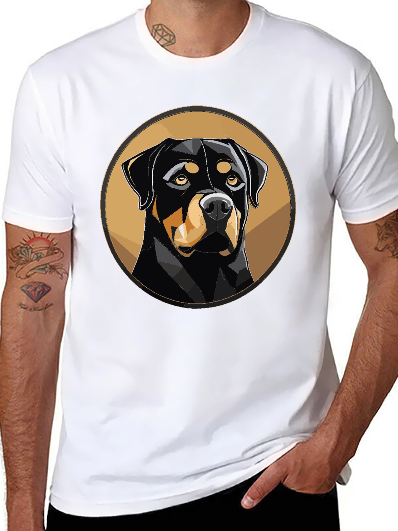 Rottweiler Dog Graphic T-Shirt - Black