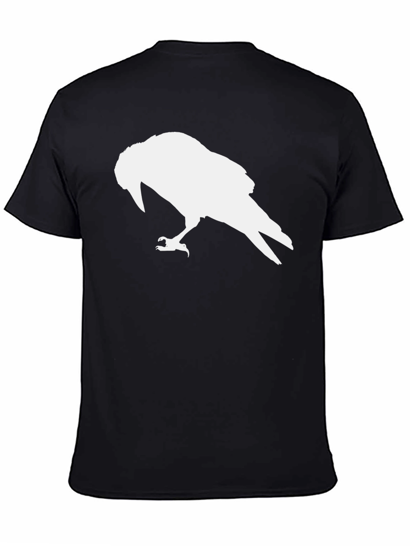 Raven Silhouette Black Tee - Edgy Casual Wear