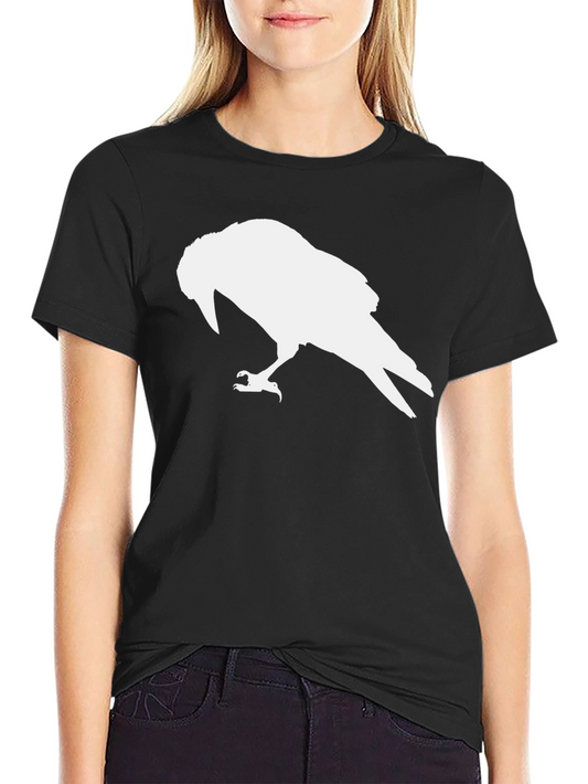 Raven Silhouette Black Tee - Edgy Casual Wear
