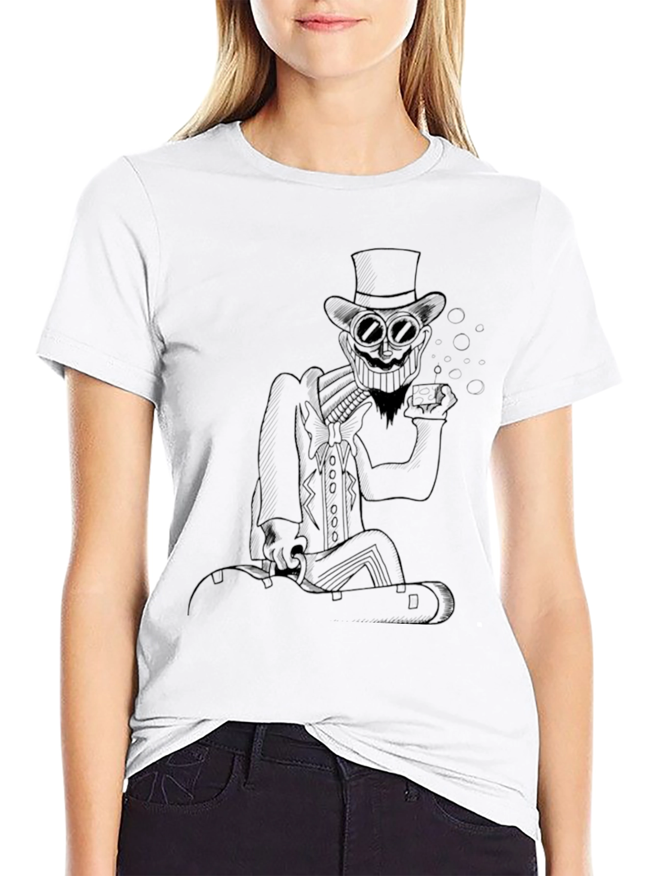 Steampunk Character Graphic Tee - Black