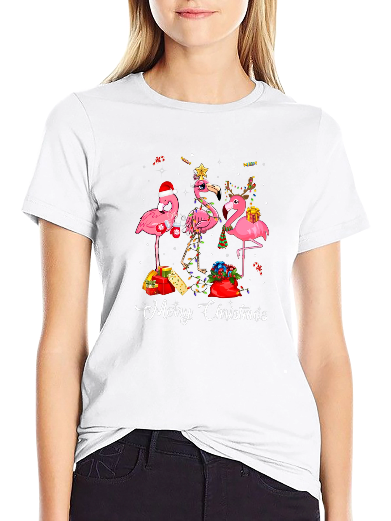 Christmas Flamingo T-Shirt