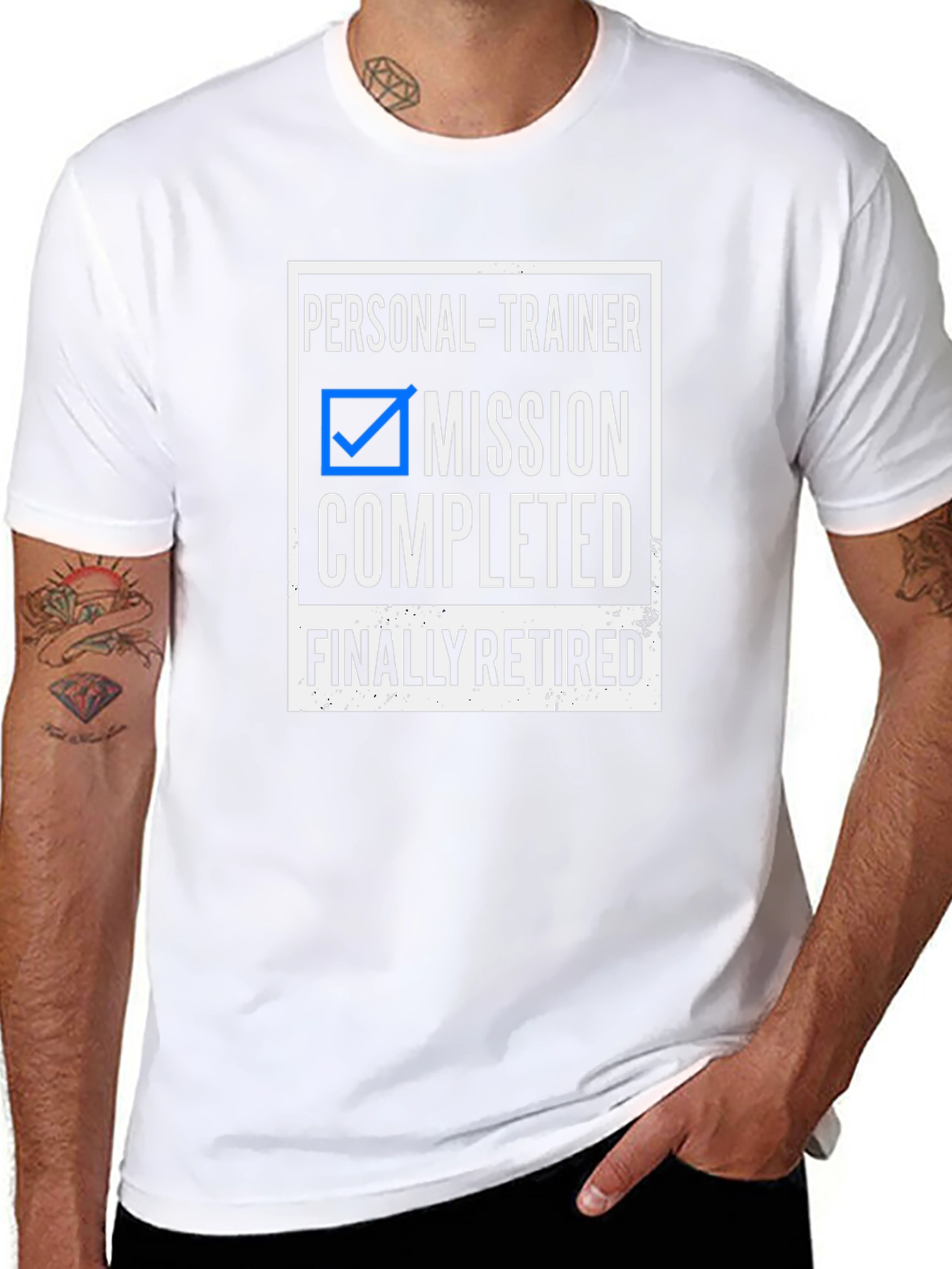 Personal Trainer Mission Completed Retired Black T-Shirt
