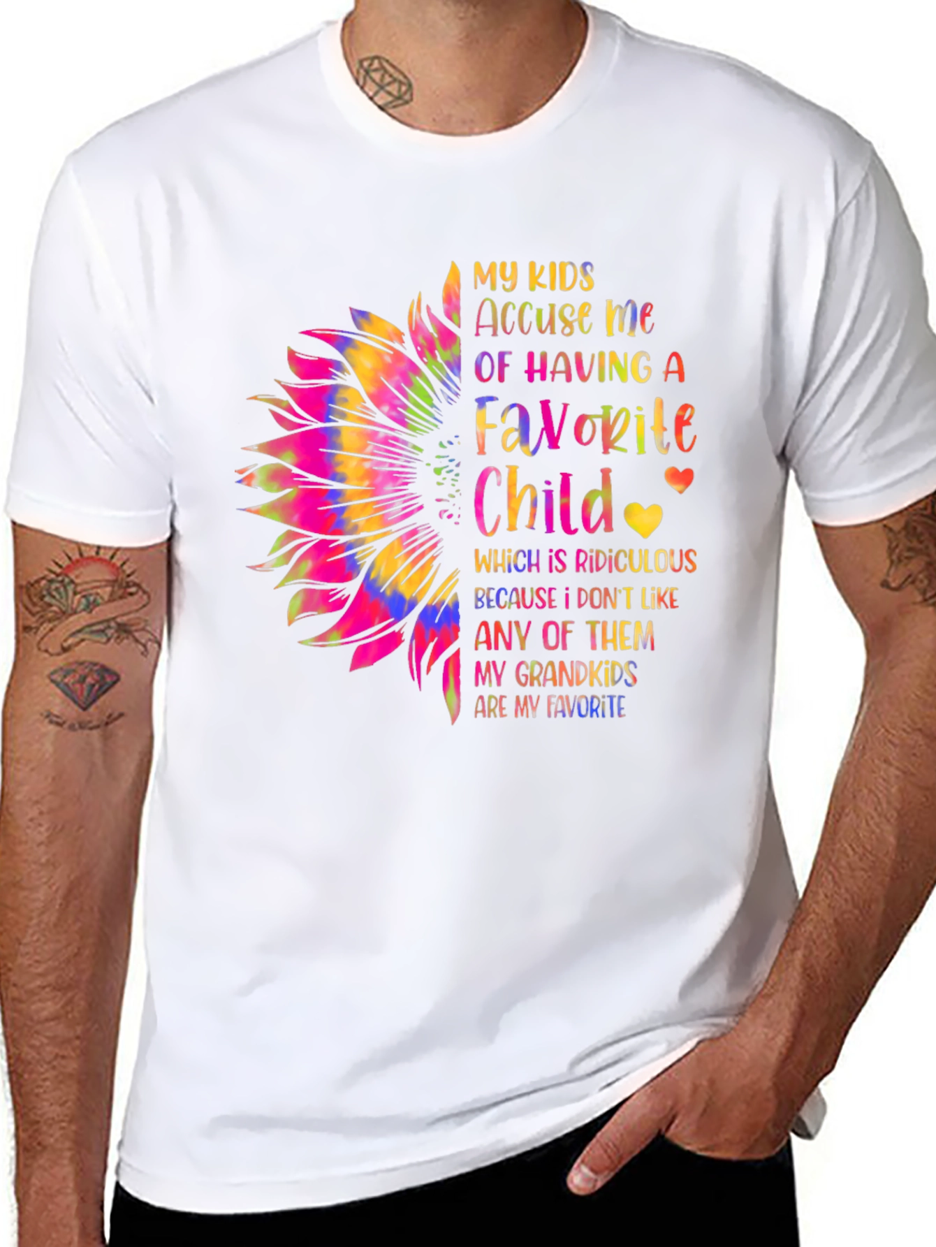 Favorite Grandkids Sunflower Graphic Tee