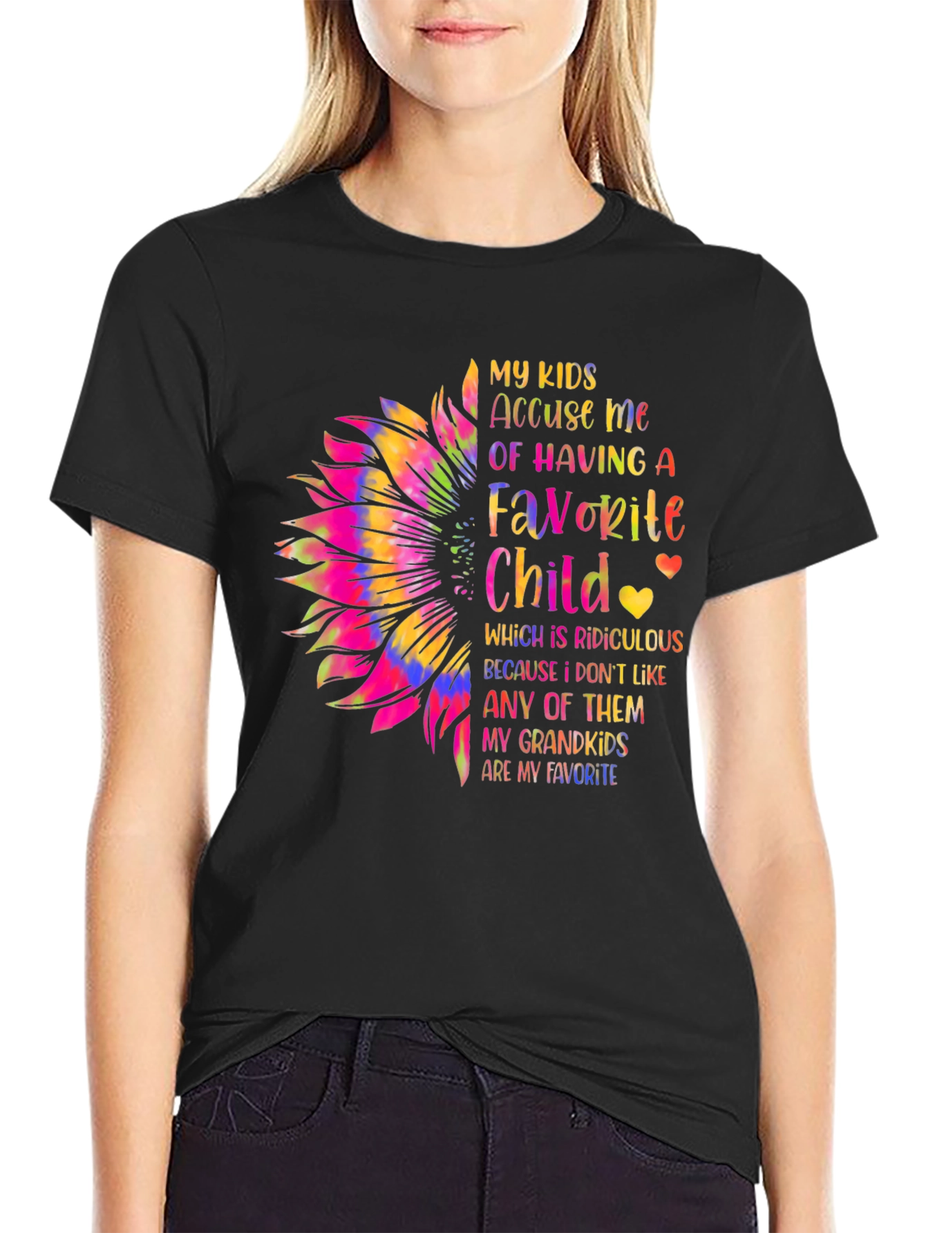 Favorite Grandkids Sunflower Graphic Tee