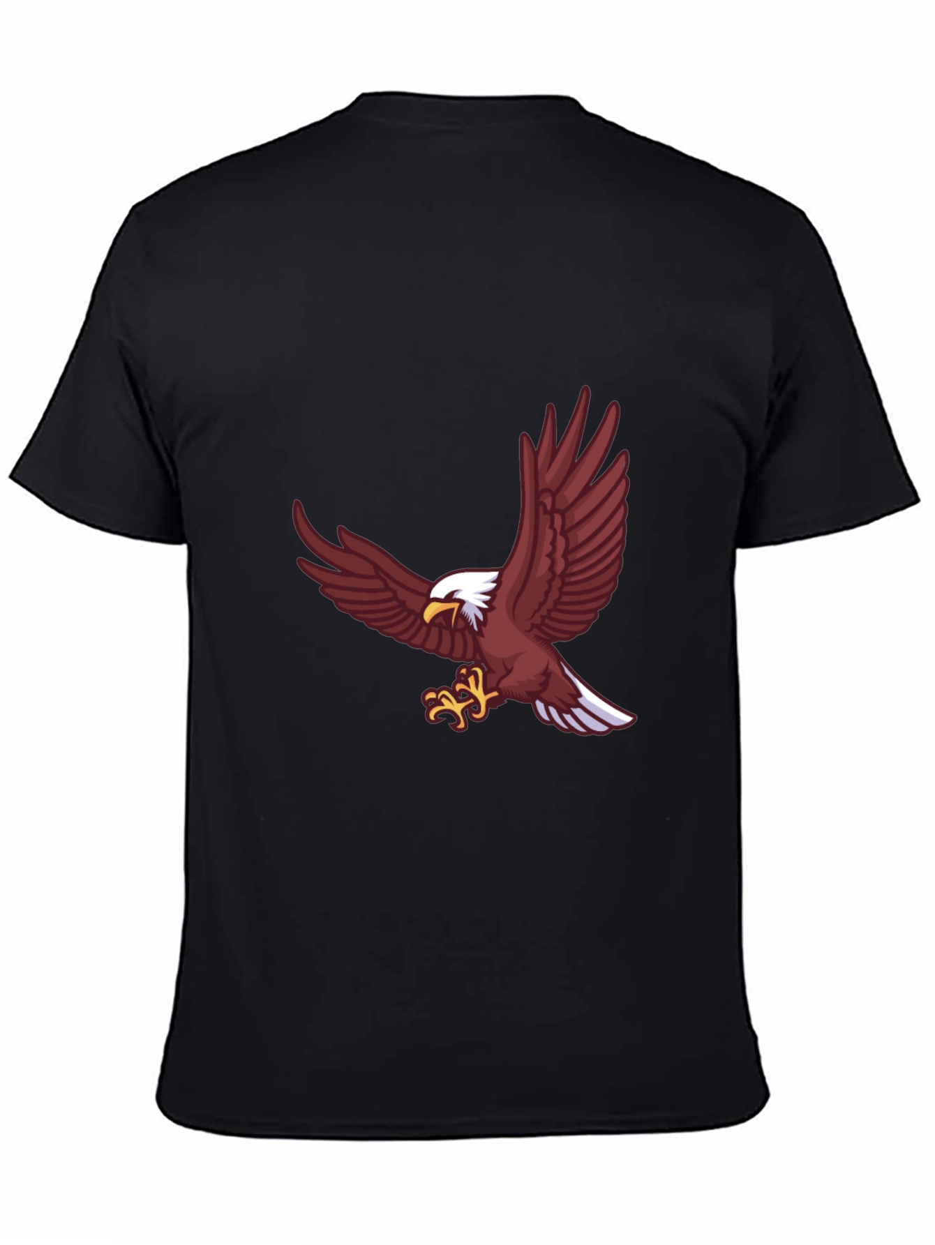 Bold Eagle Graphic Tee - Black Cotton Blend Shirt