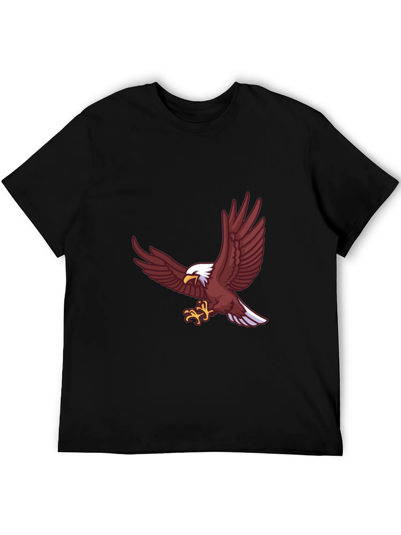 Bold Eagle Graphic Tee - Black Cotton Blend Shirt