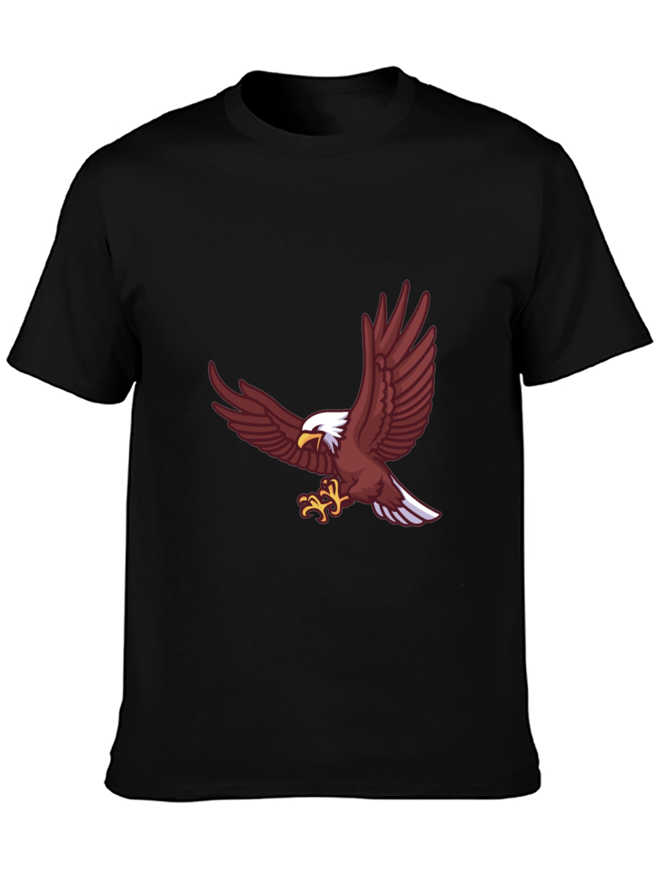Bold Eagle Graphic Tee - Black Cotton Blend Shirt