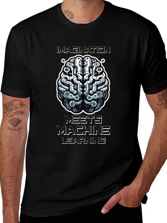 Imagination Meets Machine Learning Black Graphic Tee