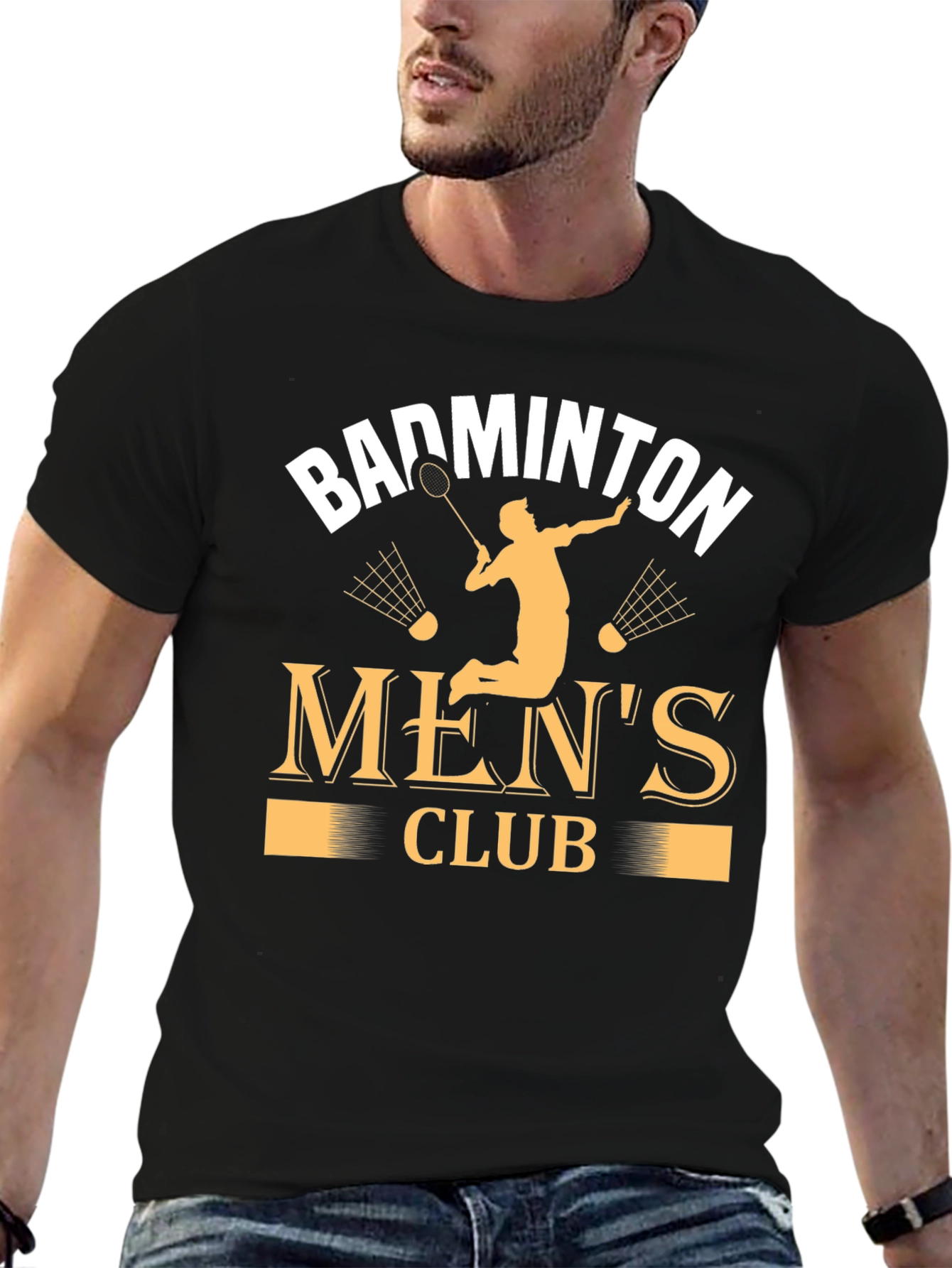 Badminton Mens Club Graphic Tee - Black