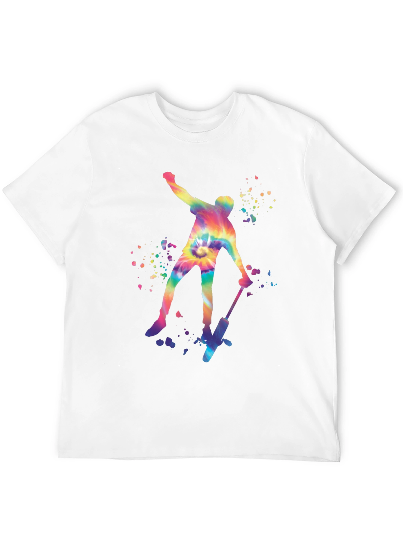 Tie Dye Skateboarder Graphic Tee - Trendy Style