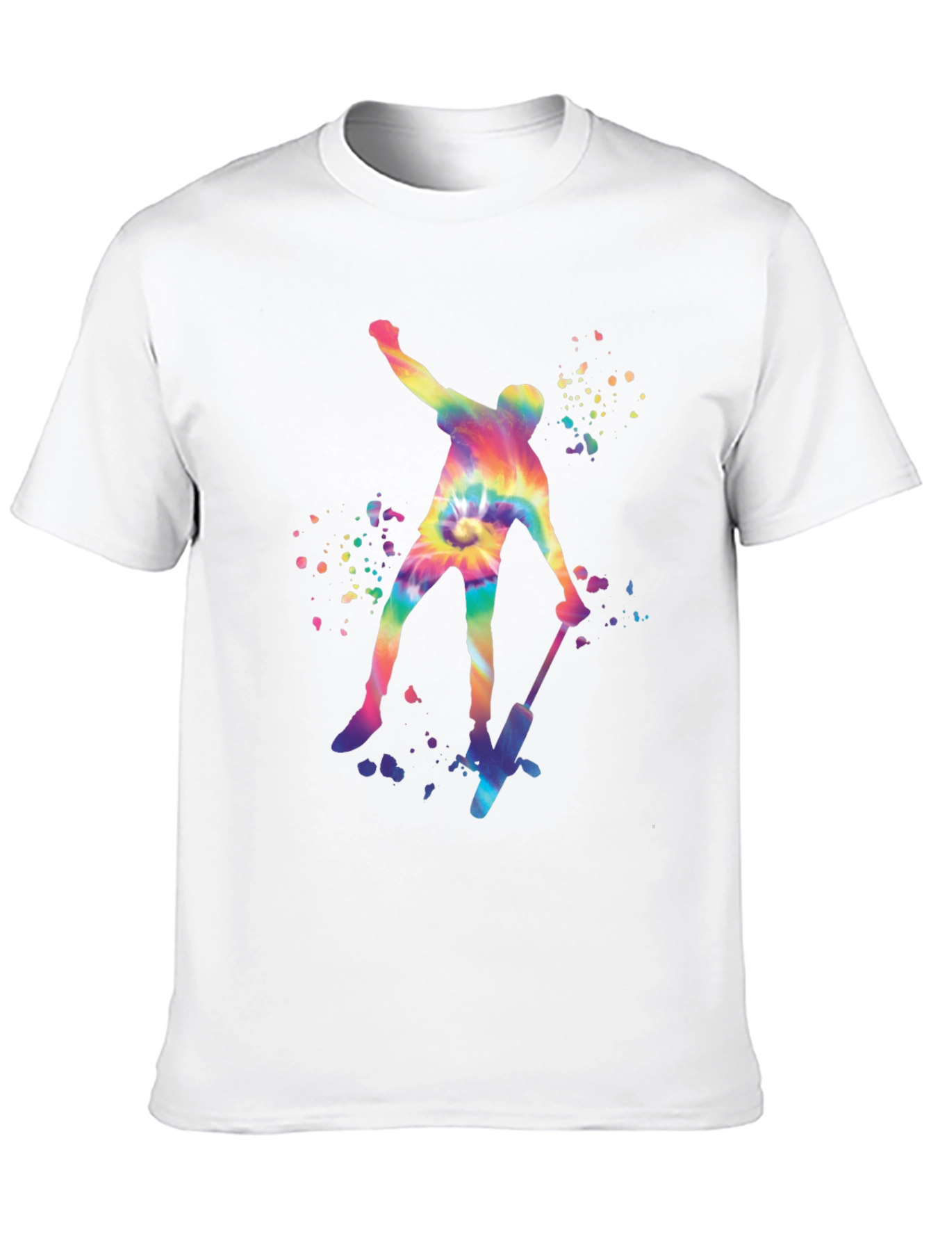 Tie Dye Skateboarder Graphic Tee - Trendy Style