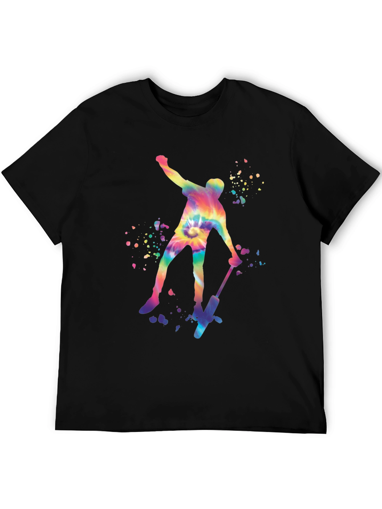 Tie Dye Skateboarder Graphic Tee - Trendy Style