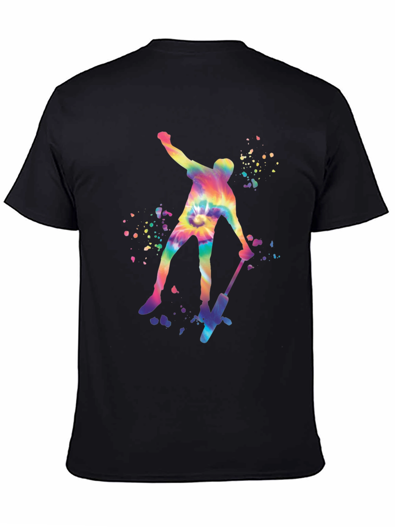 Tie Dye Skateboarder Graphic Tee - Trendy Style