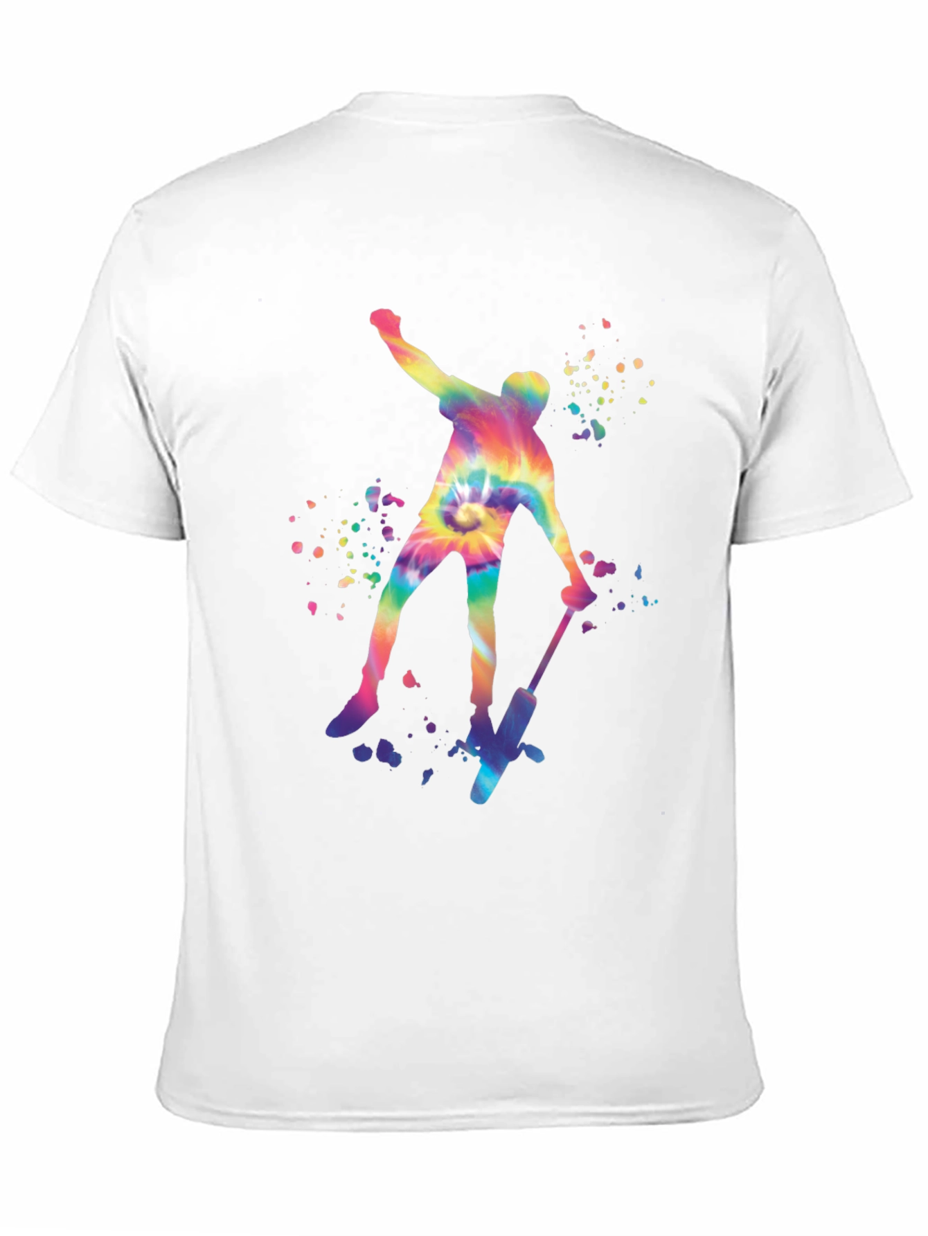 Tie Dye Skateboarder Graphic Tee - Trendy Style