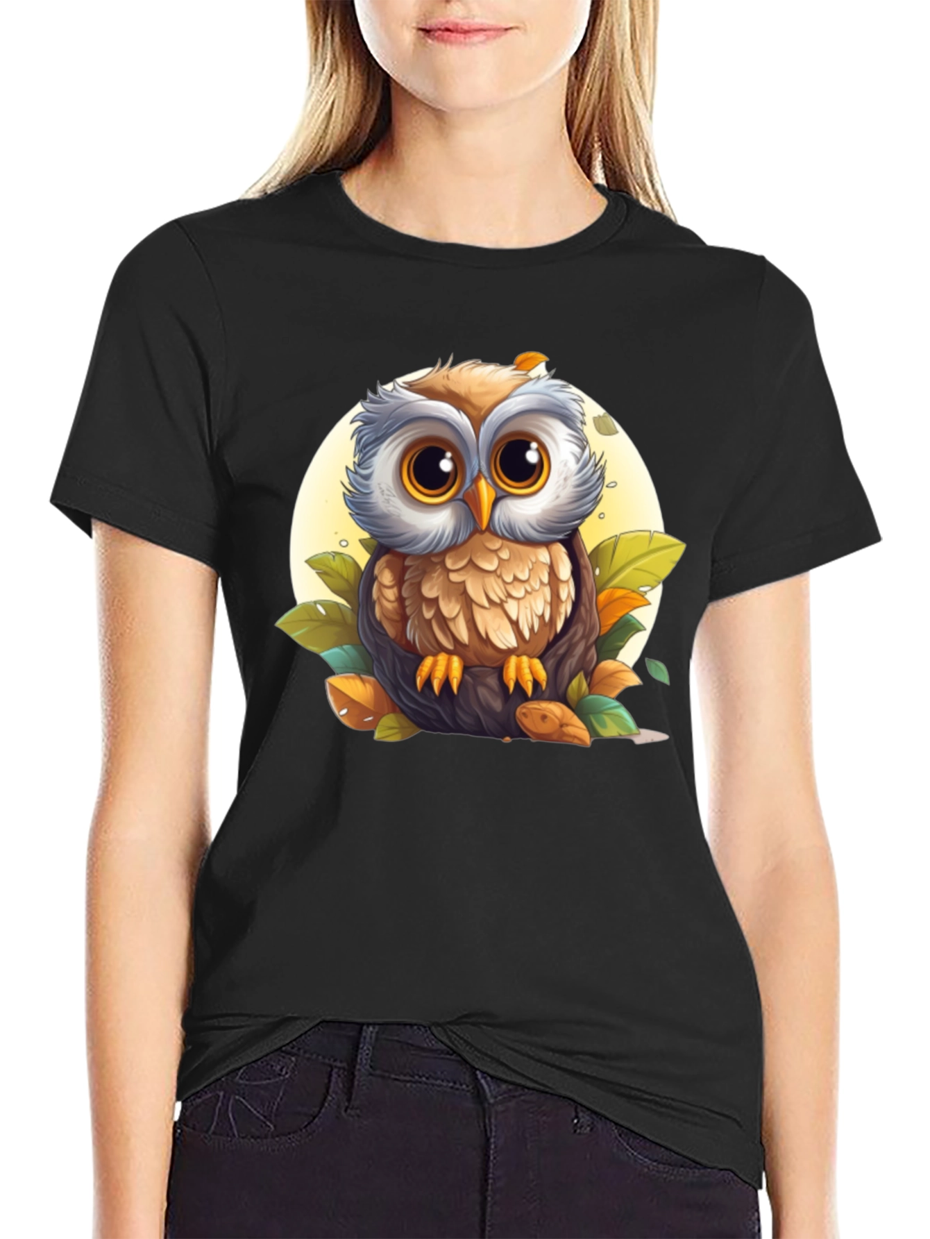 Owl Graphic Print Mens T-Shirt