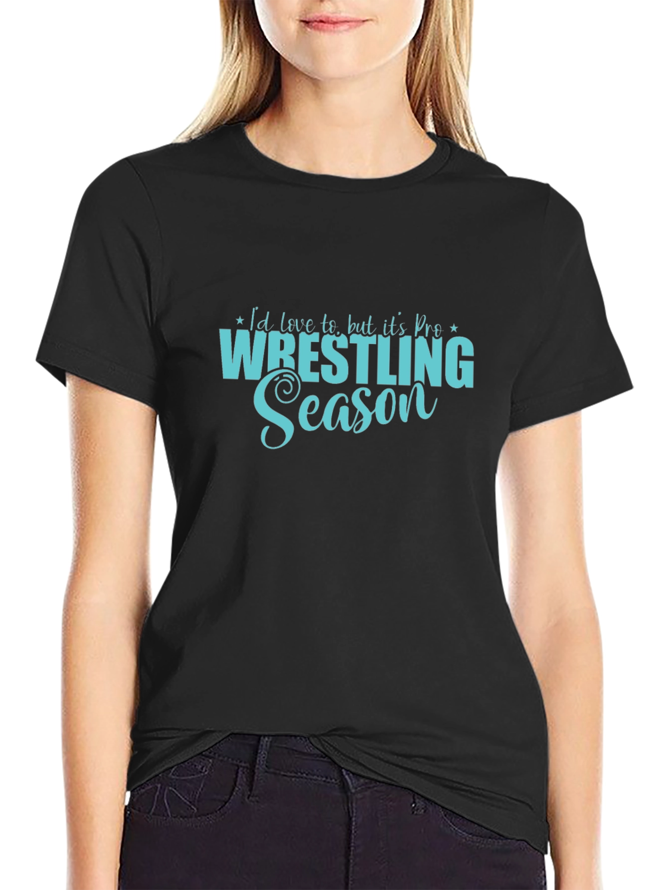 Wrestling Season Tee - Black Cotton Shirt