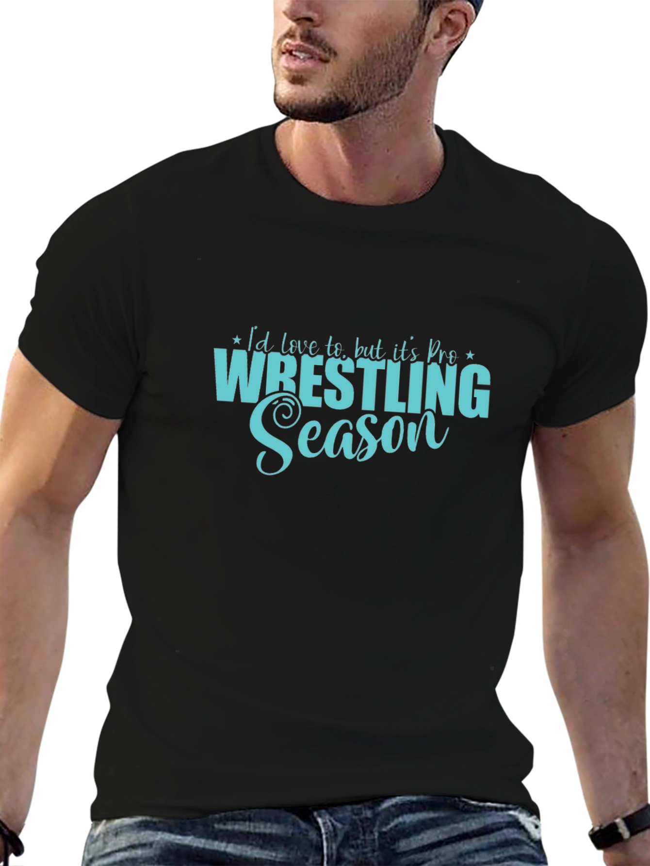 Wrestling Season Tee - Black Cotton Shirt