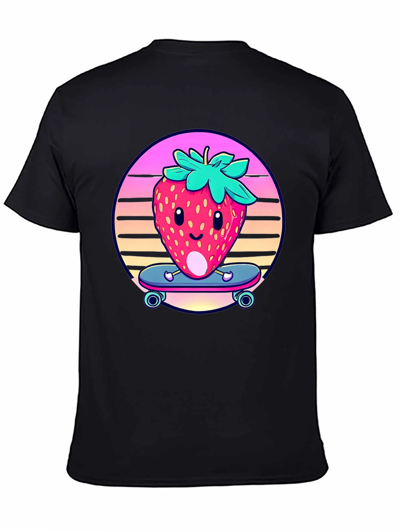 Skateboarding Strawberry Graphic Tee