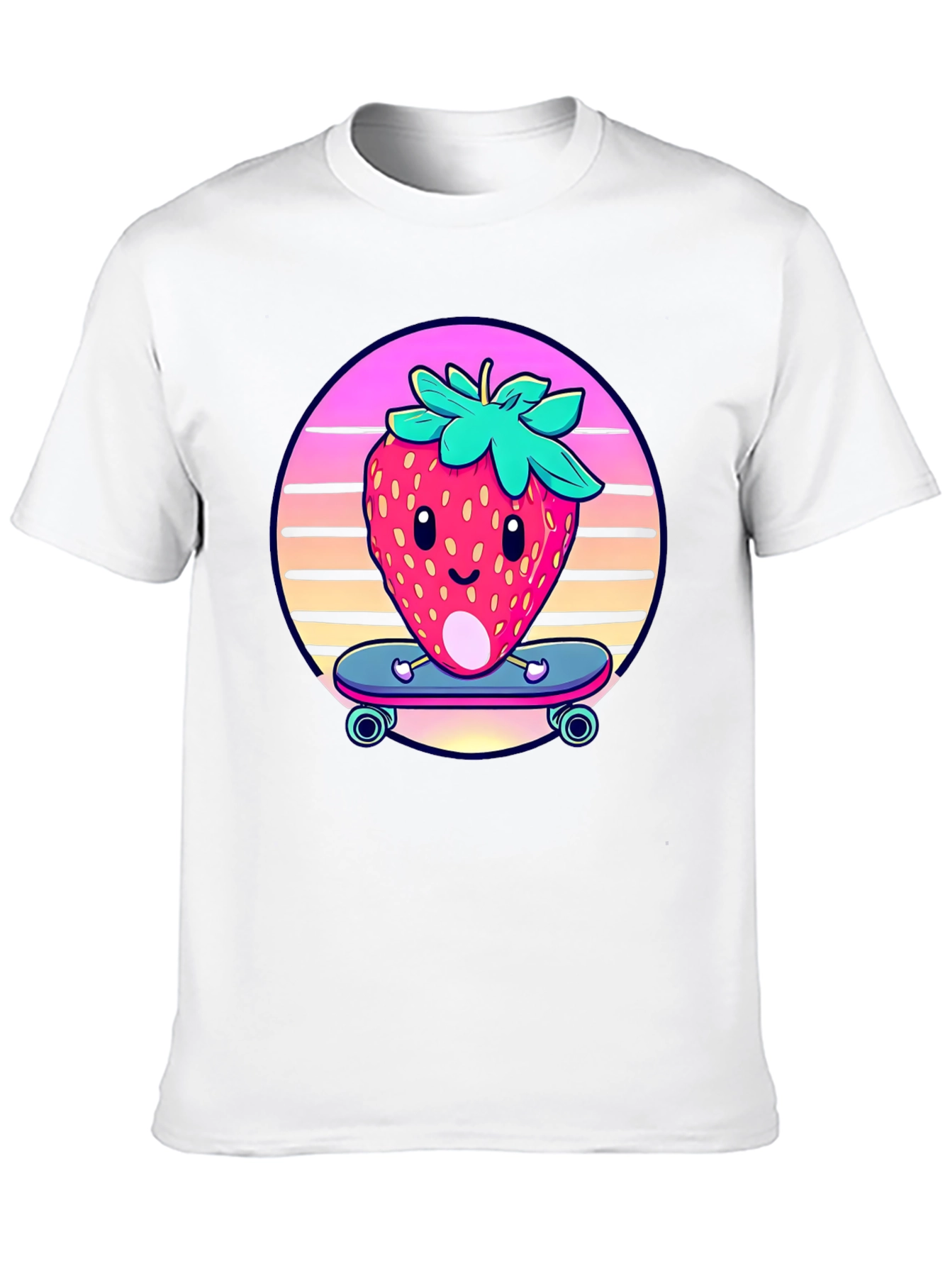 Skateboarding Strawberry Graphic Tee