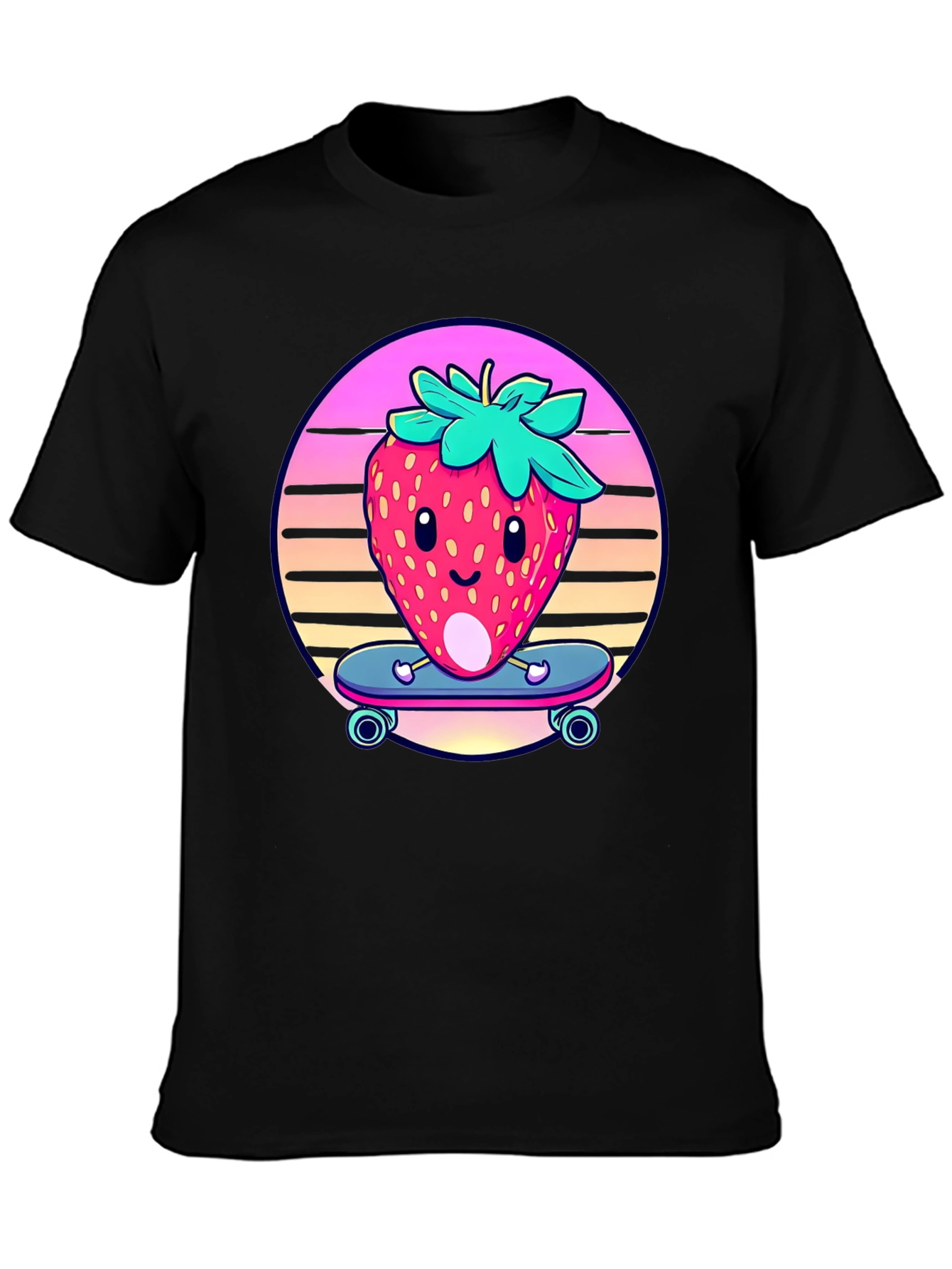 Skateboarding Strawberry Graphic Tee
