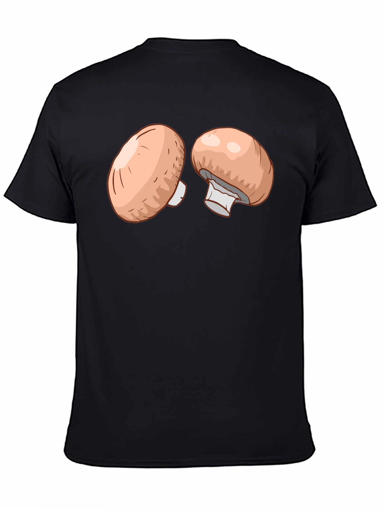 Mushroom Graphic T-Shirt - Casual Black Tee