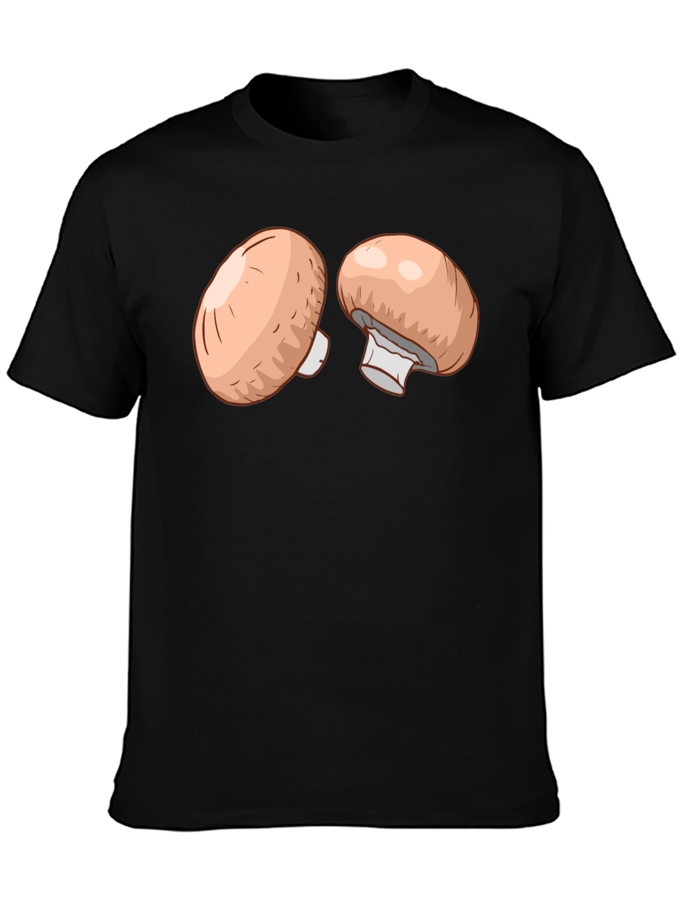Mushroom Graphic T-Shirt - Casual Black Tee