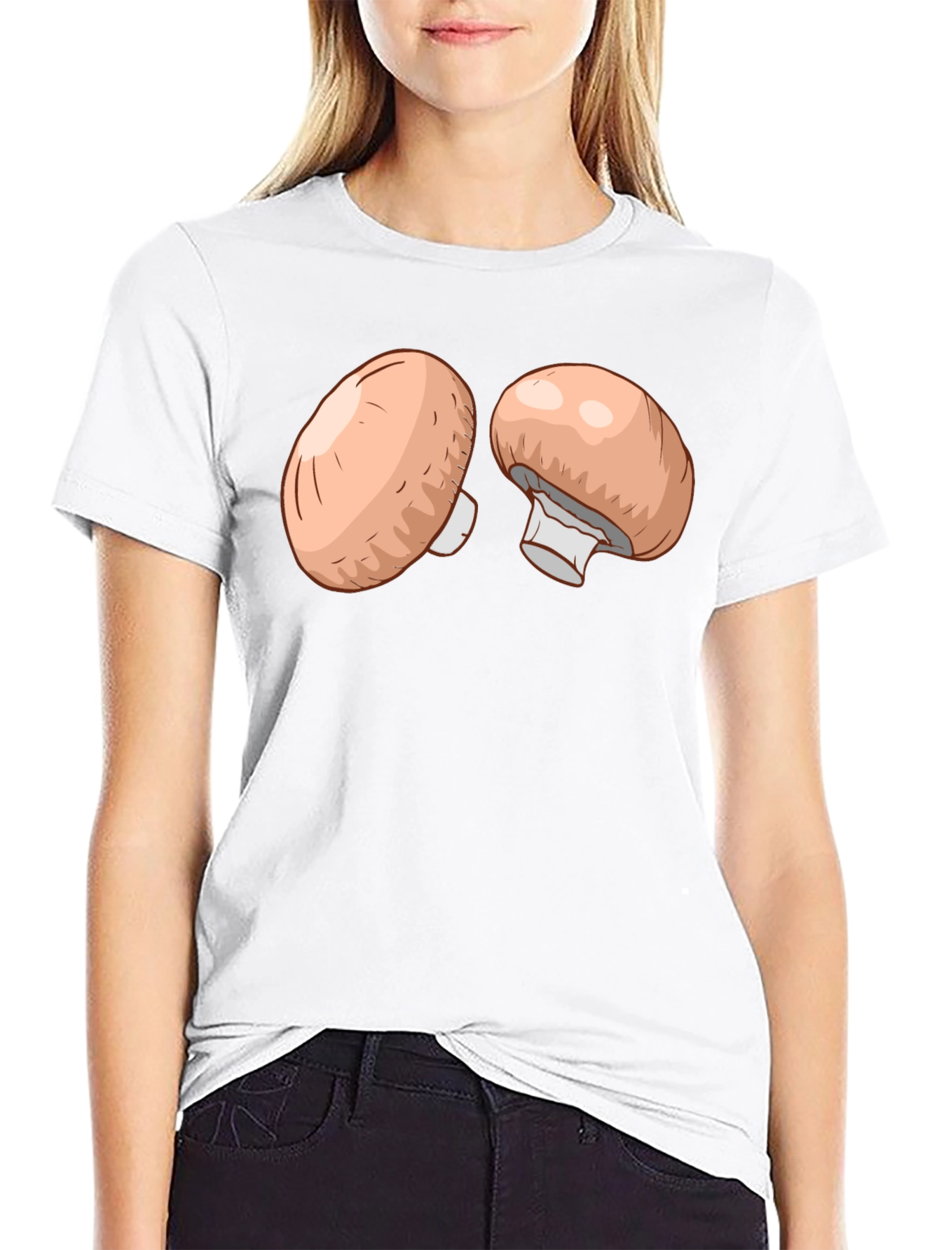 Mushroom Graphic T-Shirt - Casual Black Tee