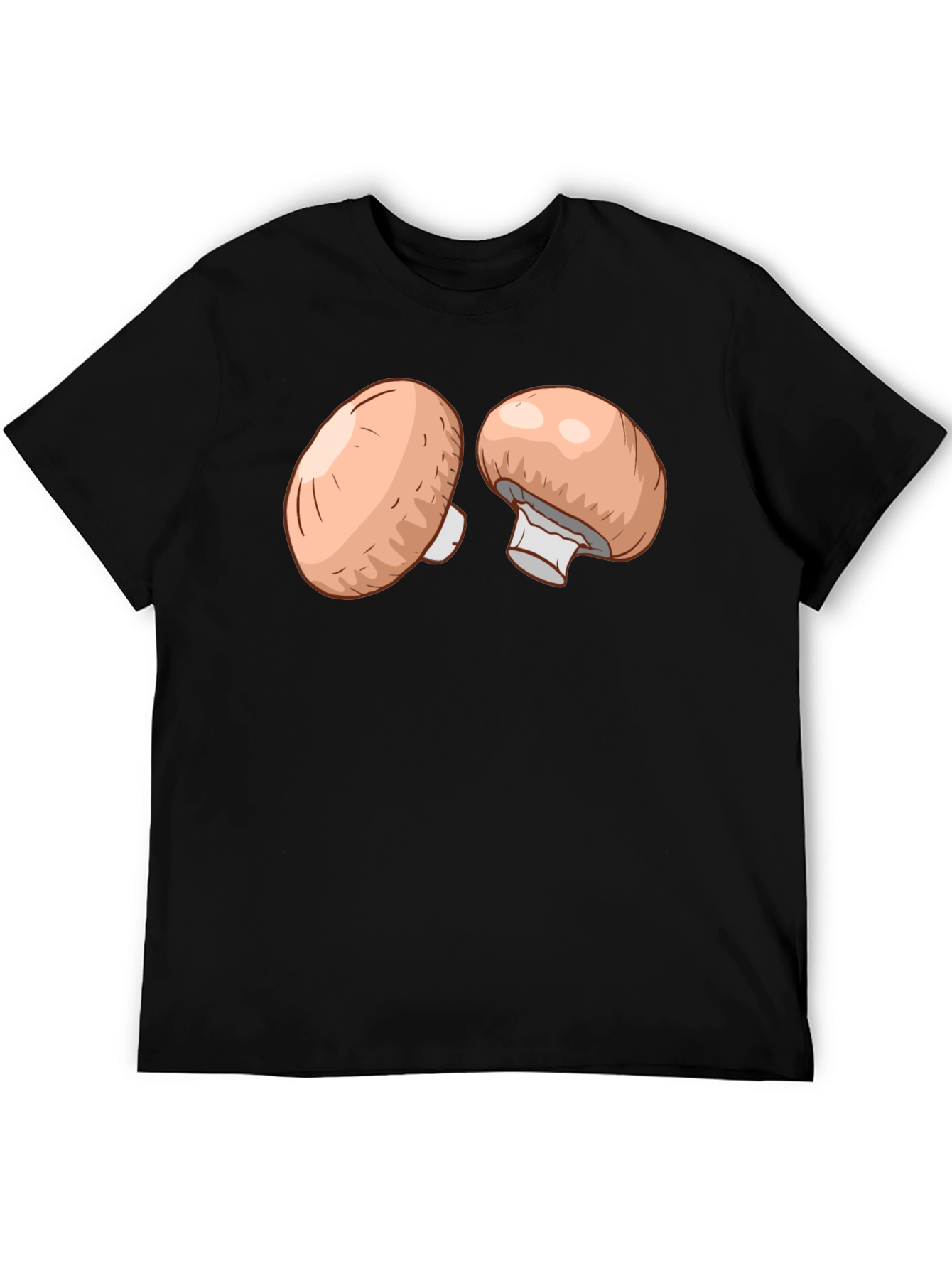Mushroom Graphic T-Shirt - Casual Black Tee