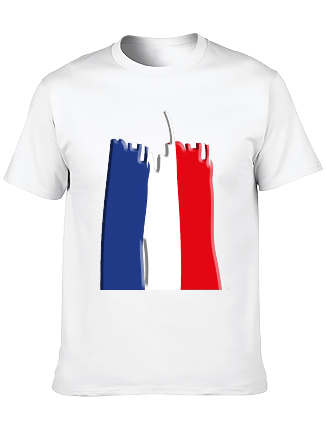 Eiffel Tower French Flag Graphic T-Shirt