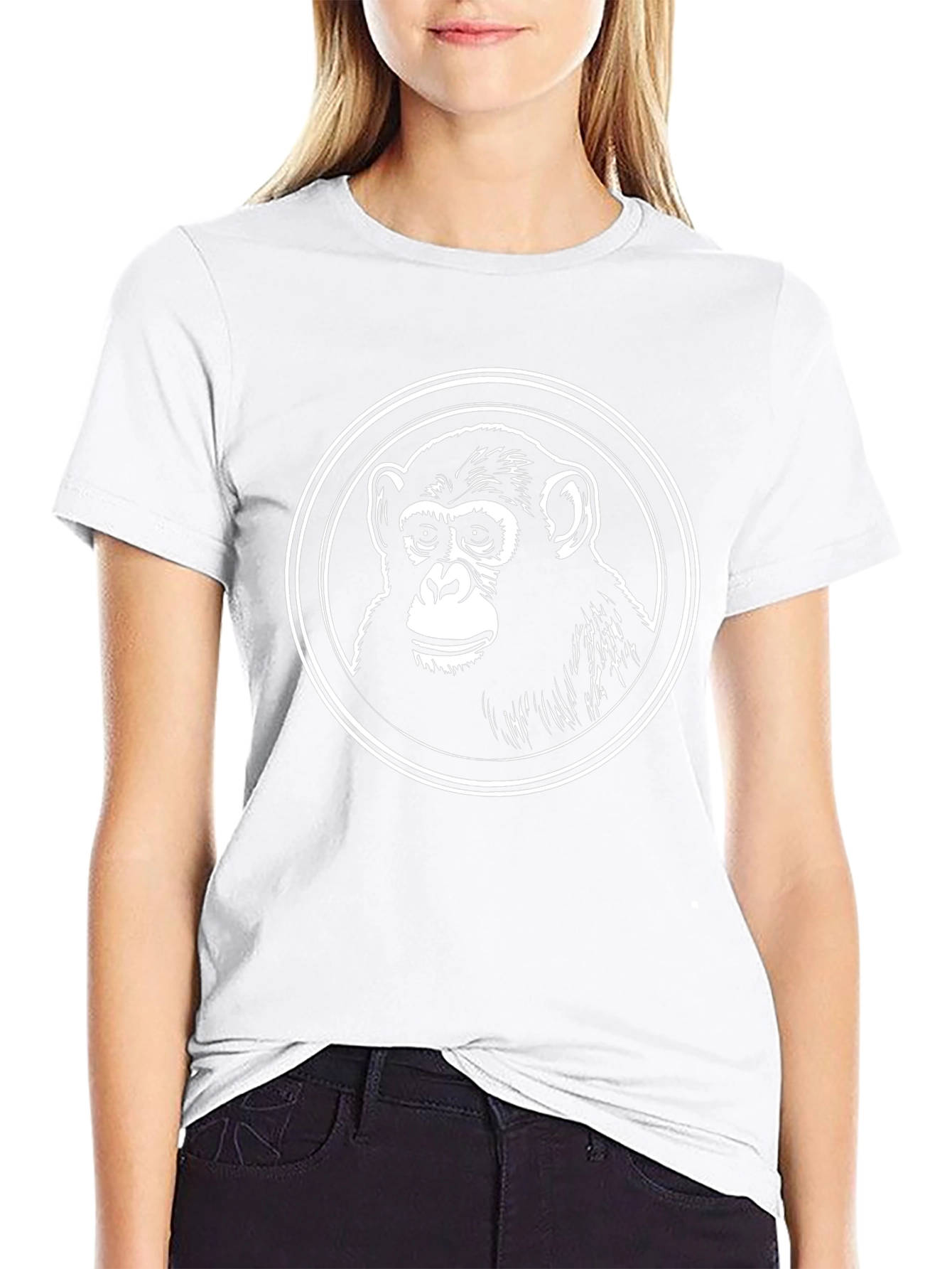 Chimpanzee Graphic Tee - Classic Black Cotton T-Shirt