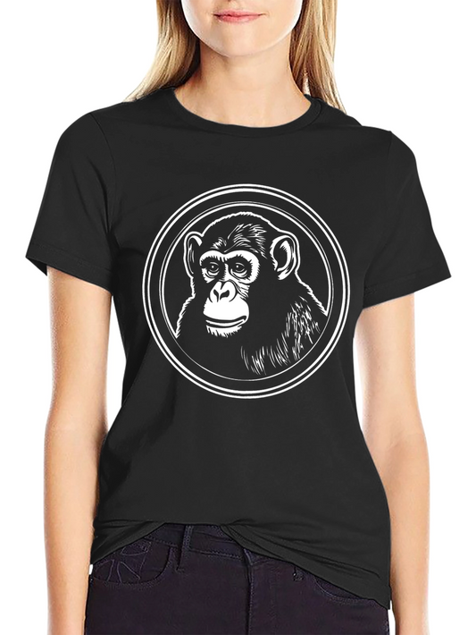 Chimpanzee Graphic Tee - Classic Black Cotton T-Shirt