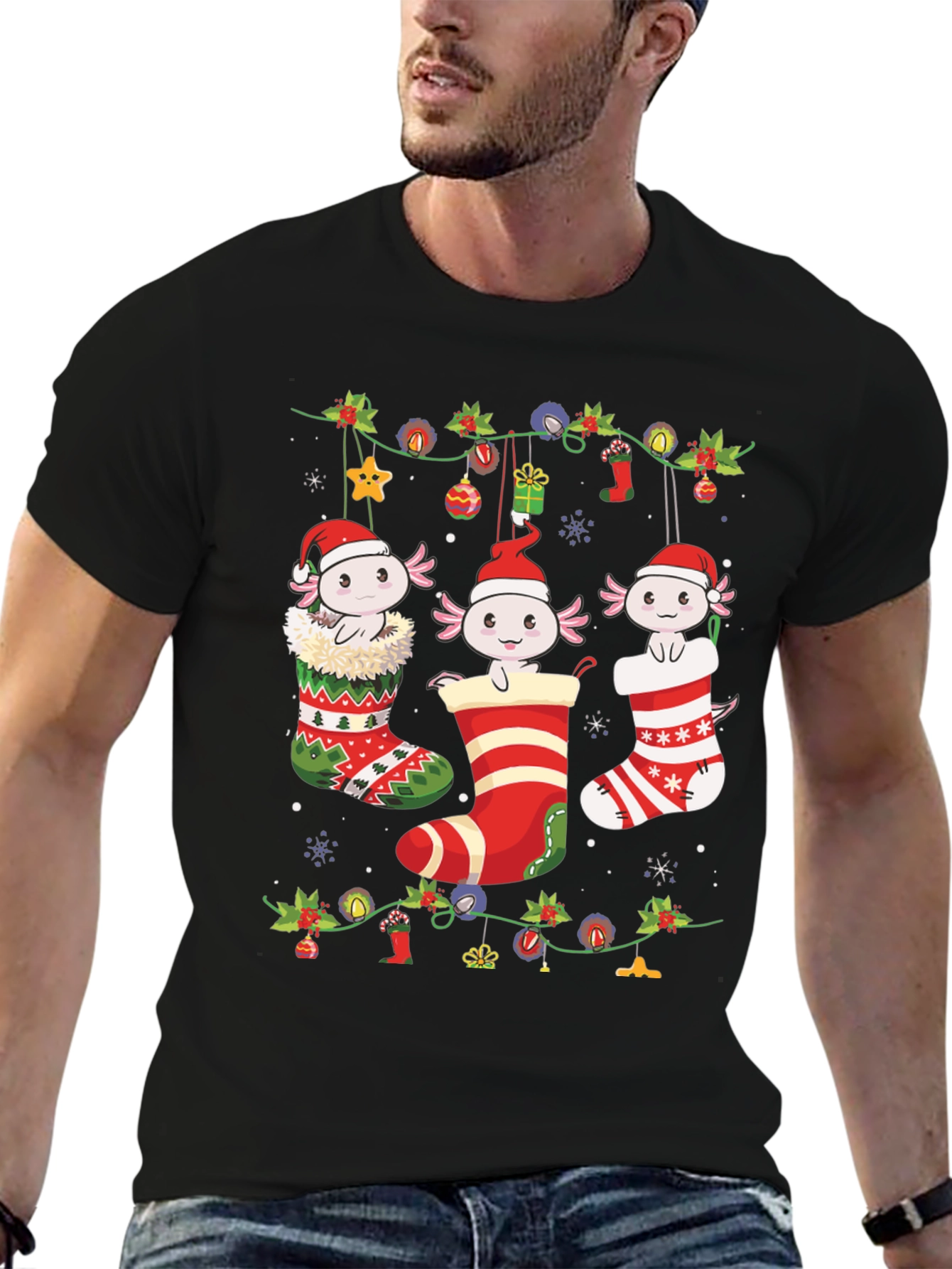 Axolotl Christmas Stocking Tee