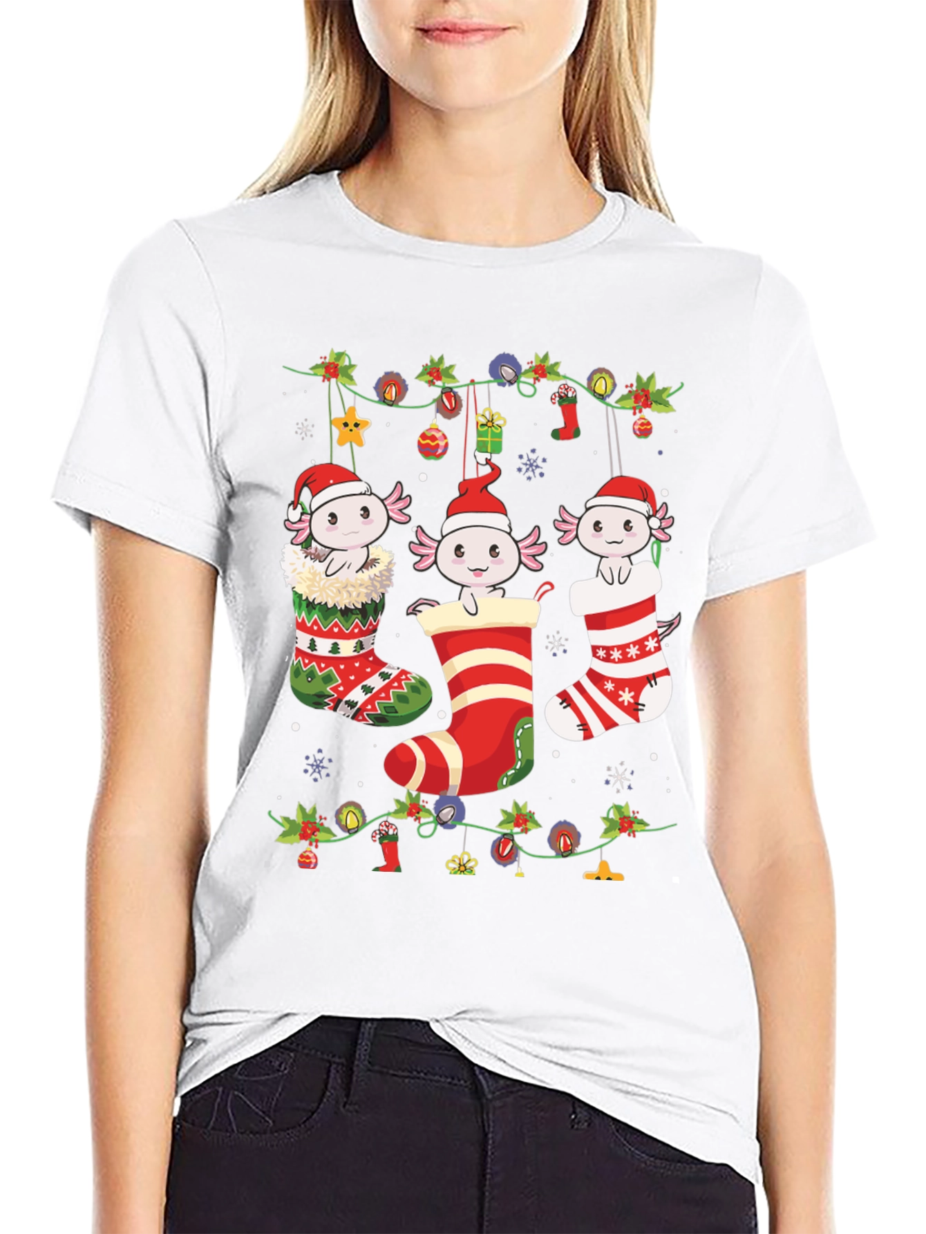 Axolotl Christmas Stocking Tee