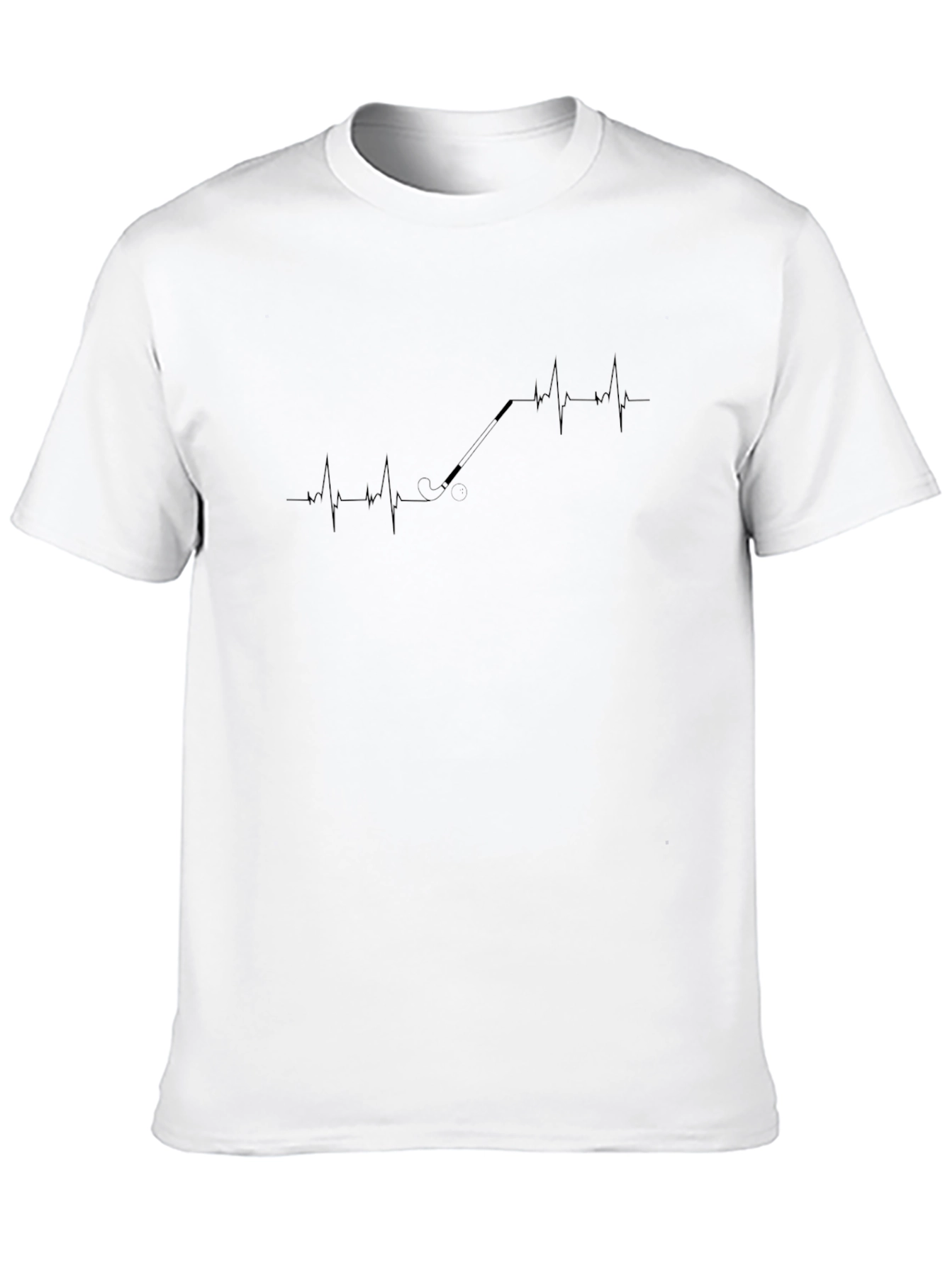 Golf Heartbeat Graphic T-Shirt - Black