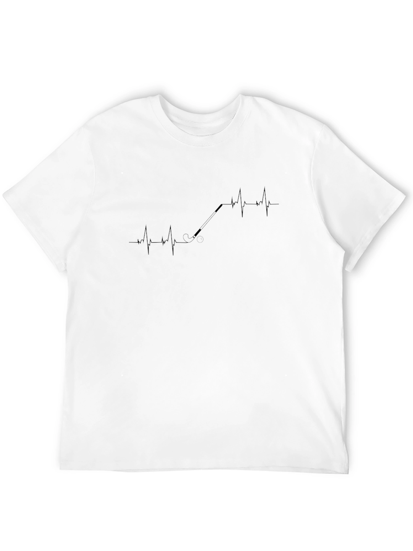 Golf Heartbeat Graphic T-Shirt - Black