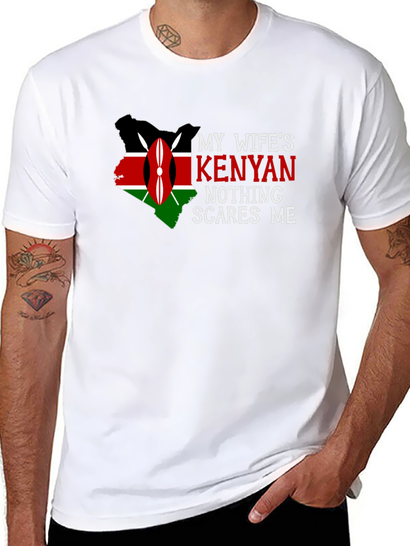 My Wifes Kenyan Nothing Scares Me T-Shirt
