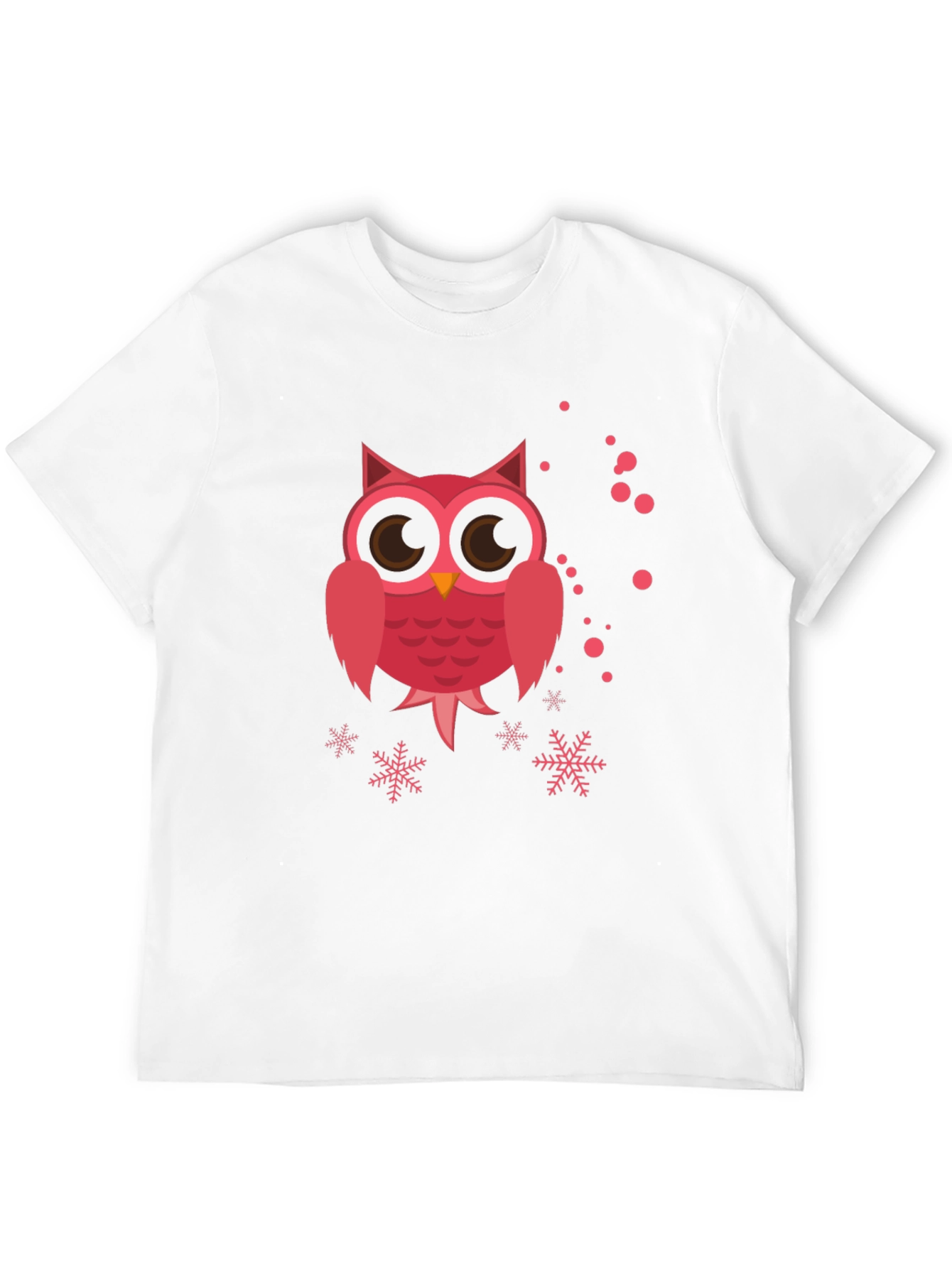 Cute Pink Owl Graphic Black T-Shirt
