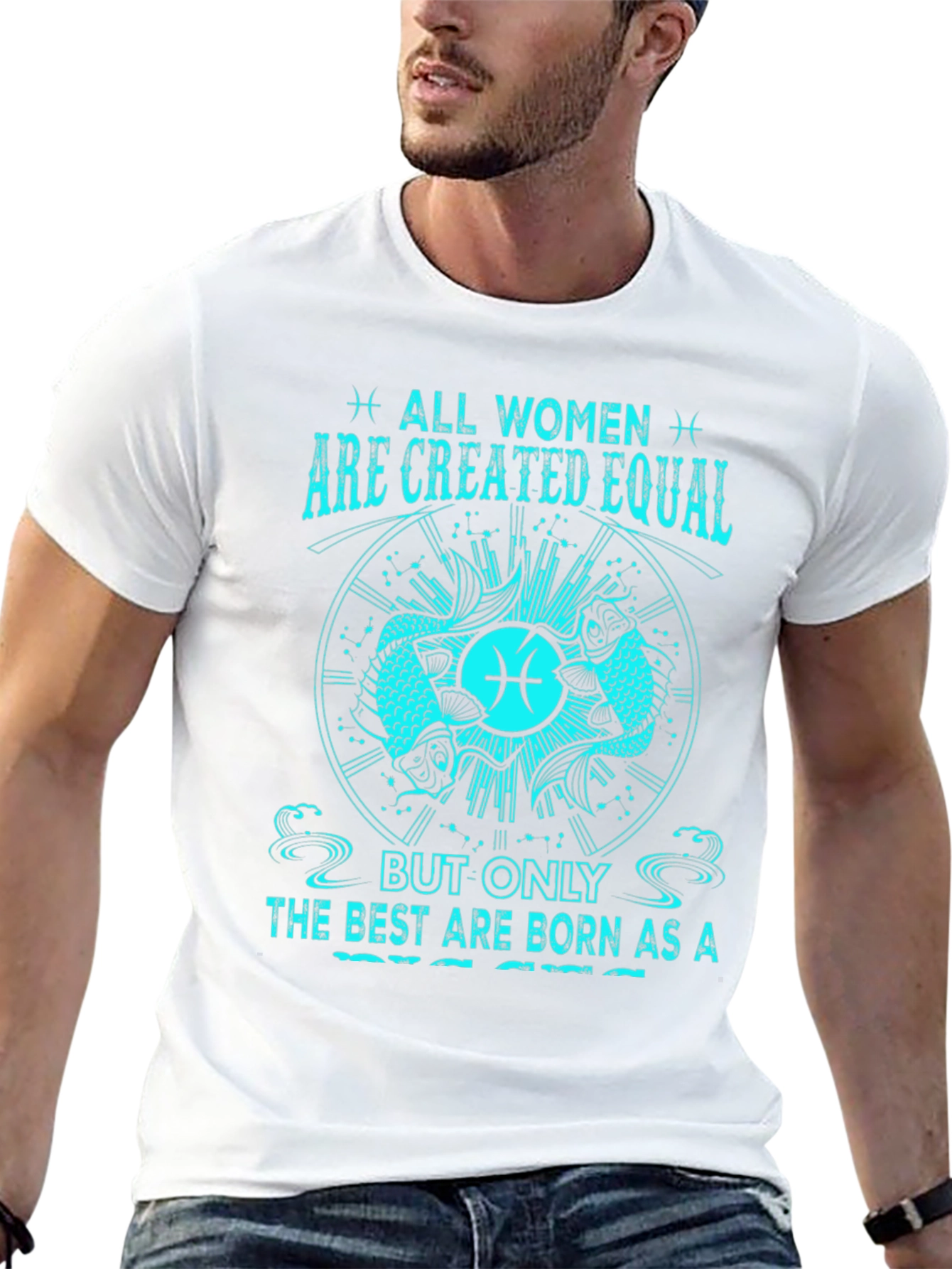 Pisces Zodiac Womens T-Shirt - Equal But Best