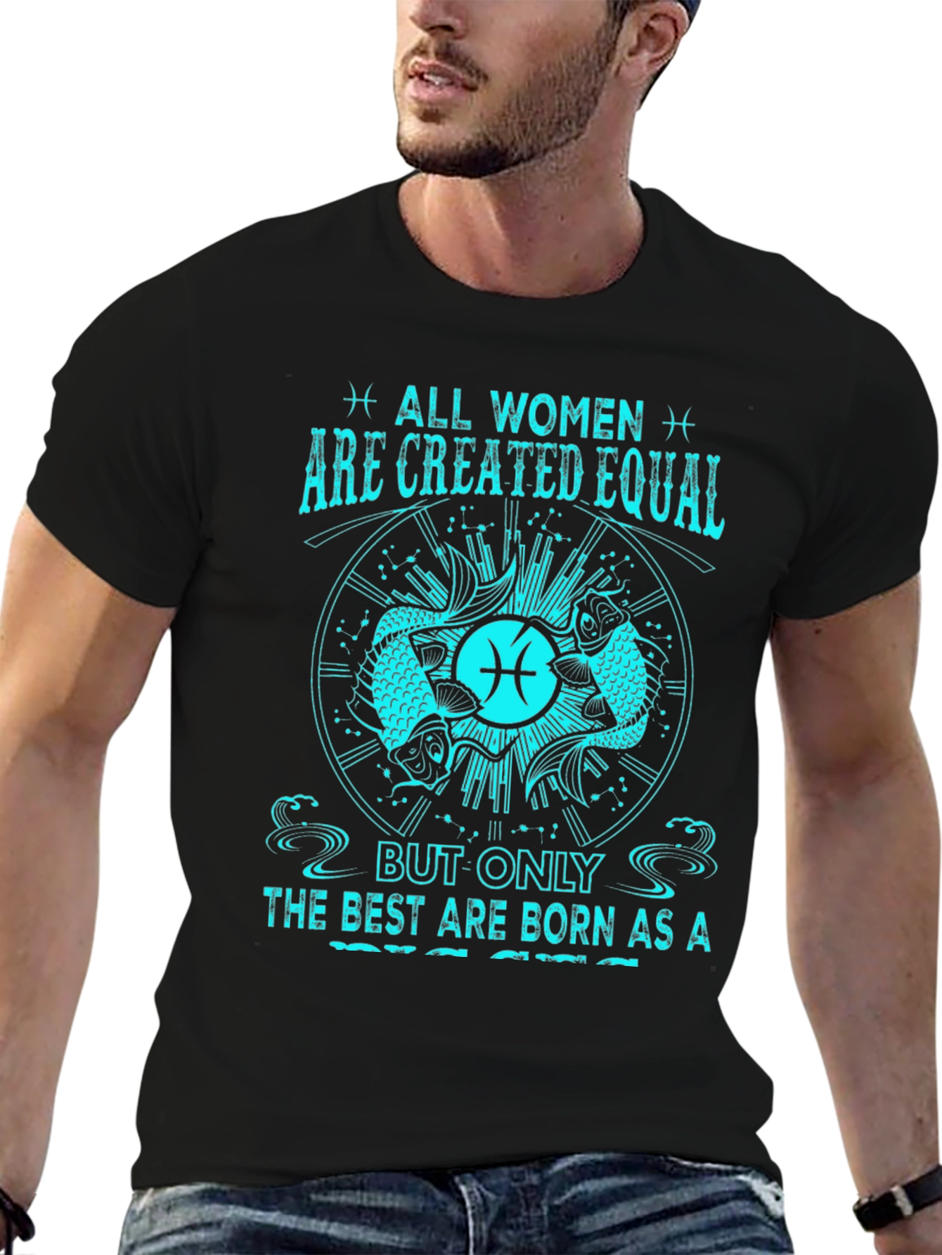 Pisces Zodiac Womens T-Shirt - Equal But Best