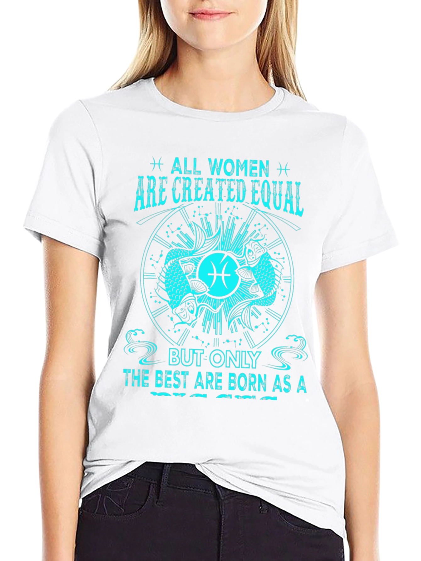 Pisces Zodiac Womens T-Shirt - Equal But Best