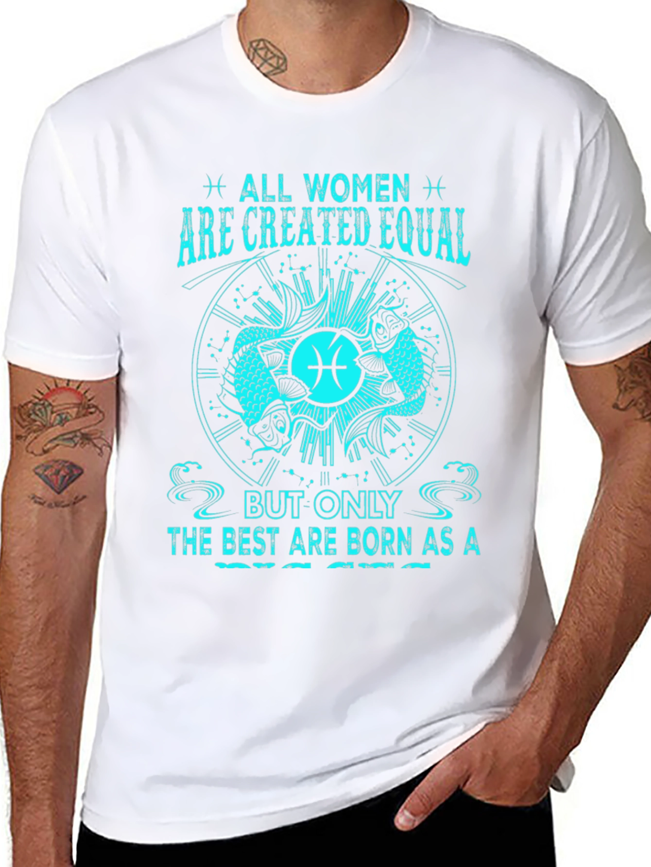 Pisces Zodiac Womens T-Shirt - Equal But Best