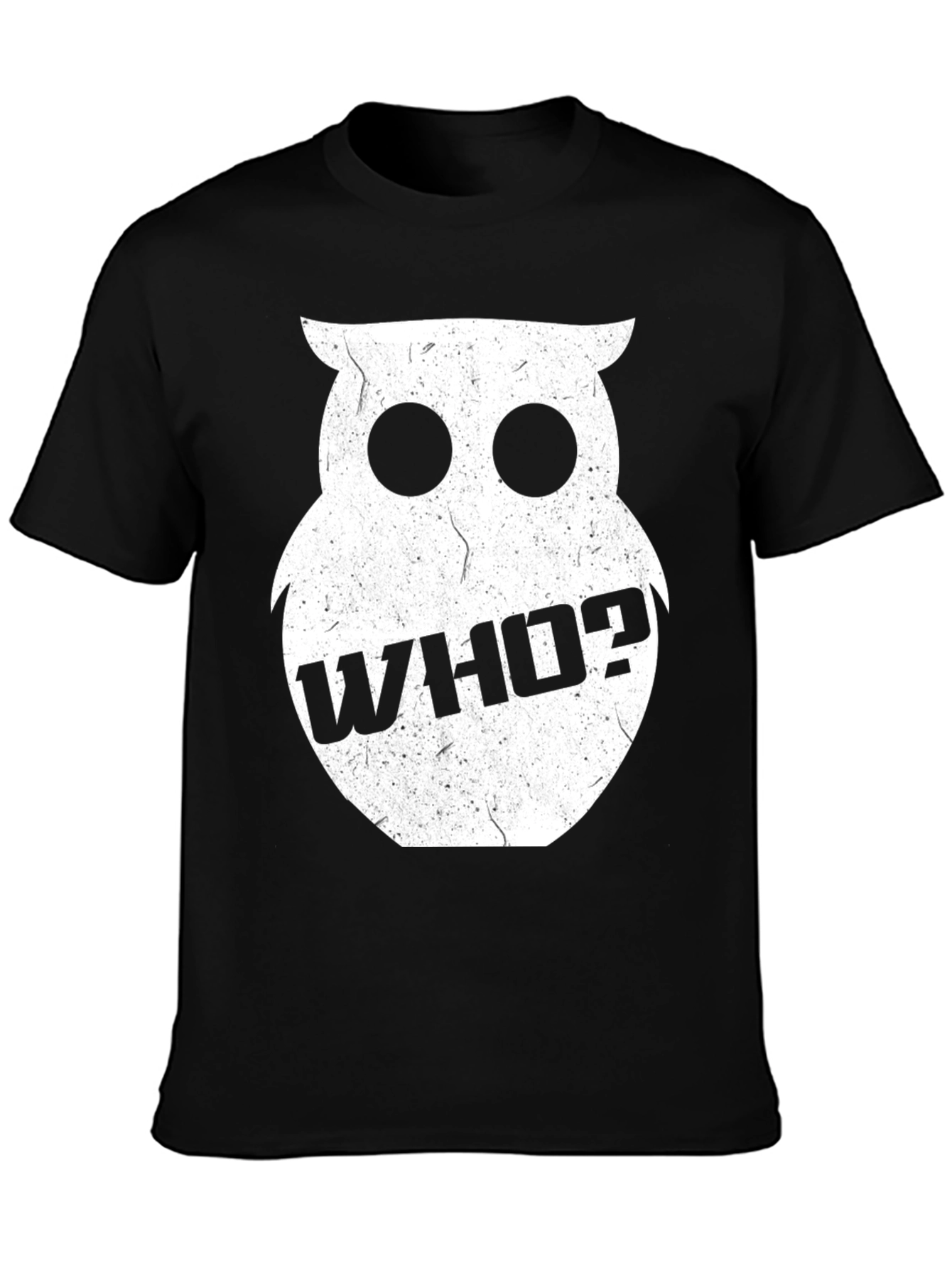 Who? Owl Graphic Print Black T-Shirt