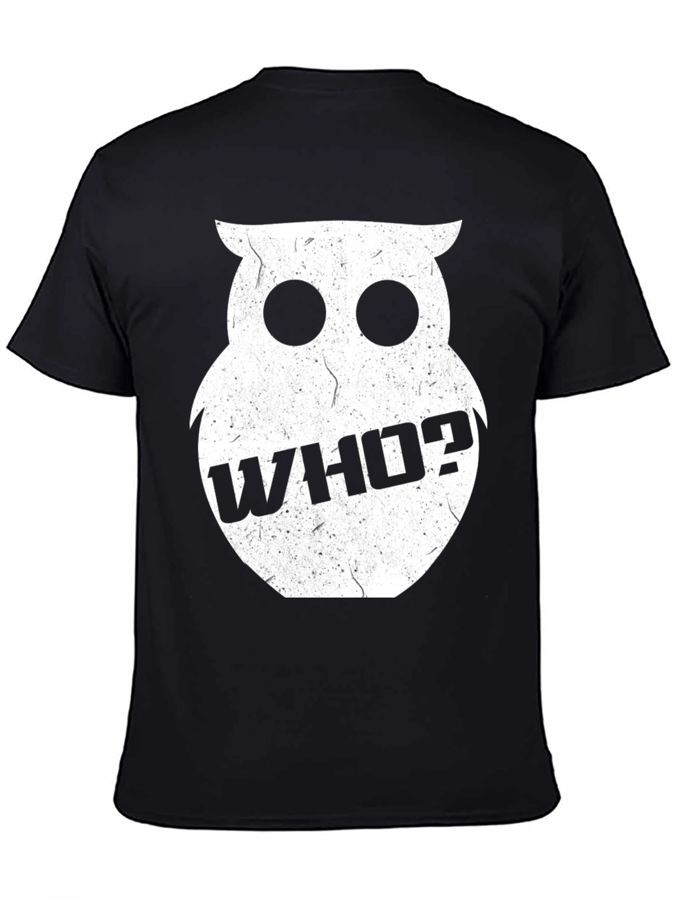 Who? Owl Graphic Print Black T-Shirt